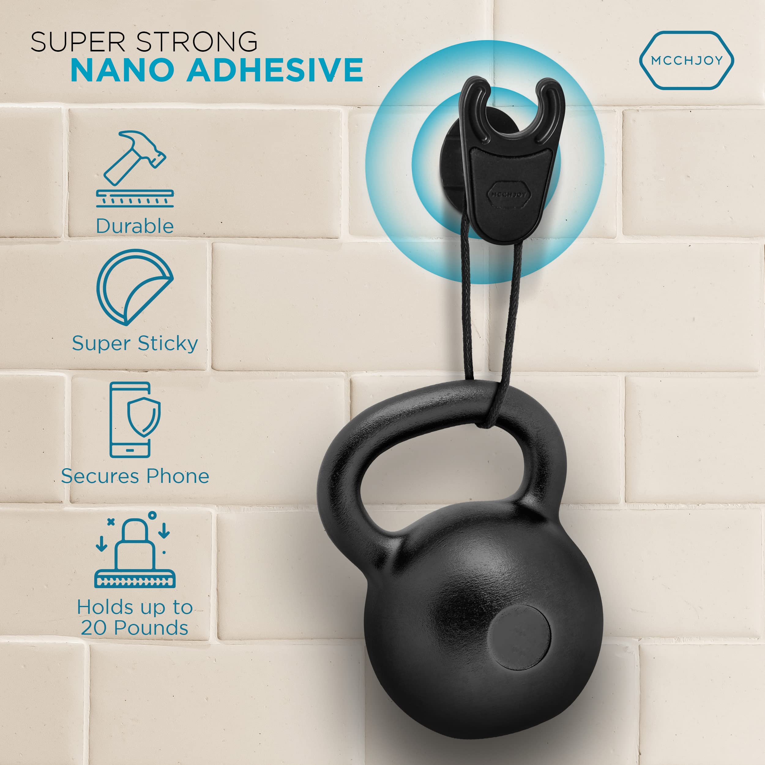 [2-Pack] Desk/Wall Mount For Popsockets - Strong Adhesive Phone Holder For Desk, Wall, Mirror (Not For Car) - Adjustable Angle,