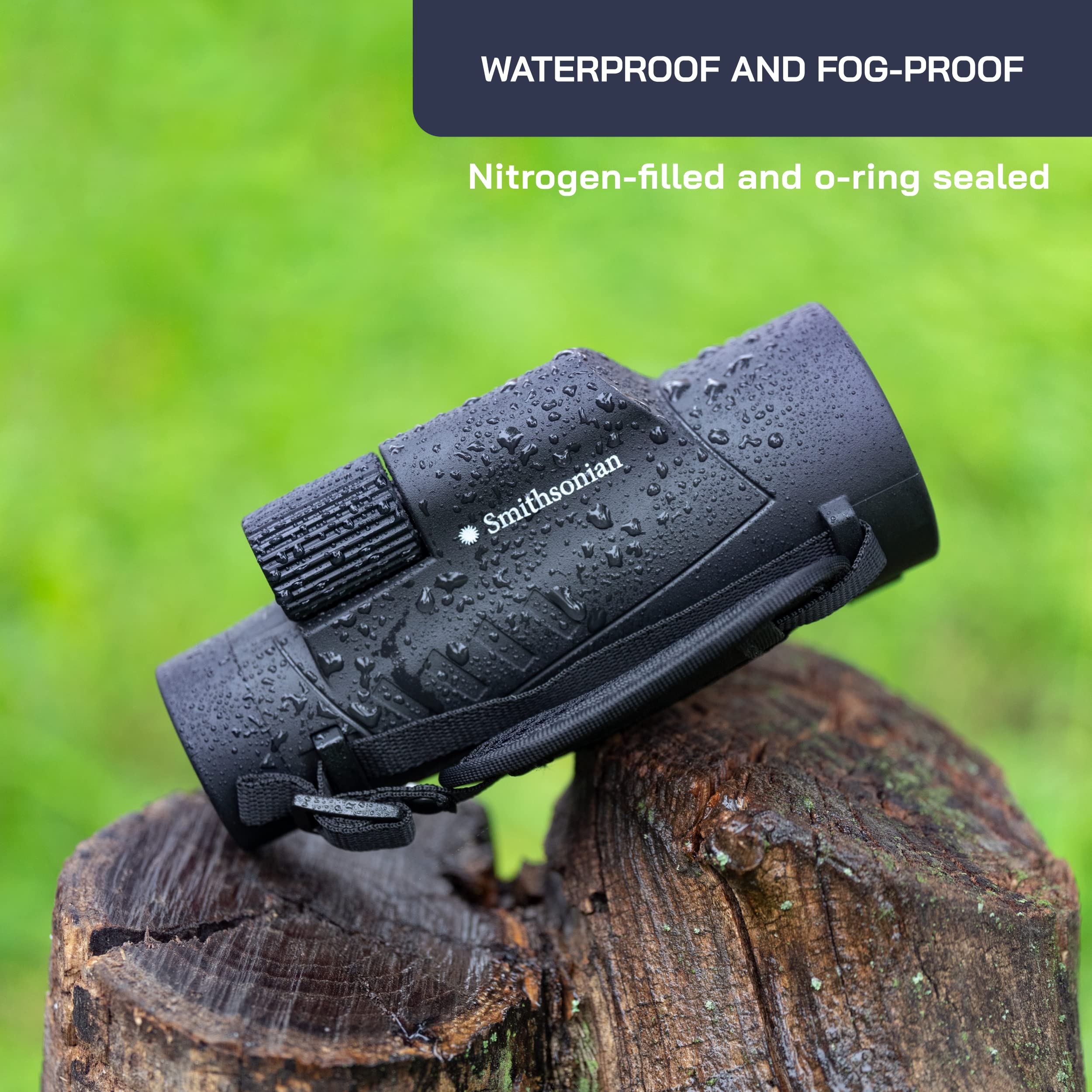 Omano Smithsonian 12X50 Monocular Telescope With Smartphone Adaptor   Monoculars For Adults   High Powered Telescope   Ideal Mon