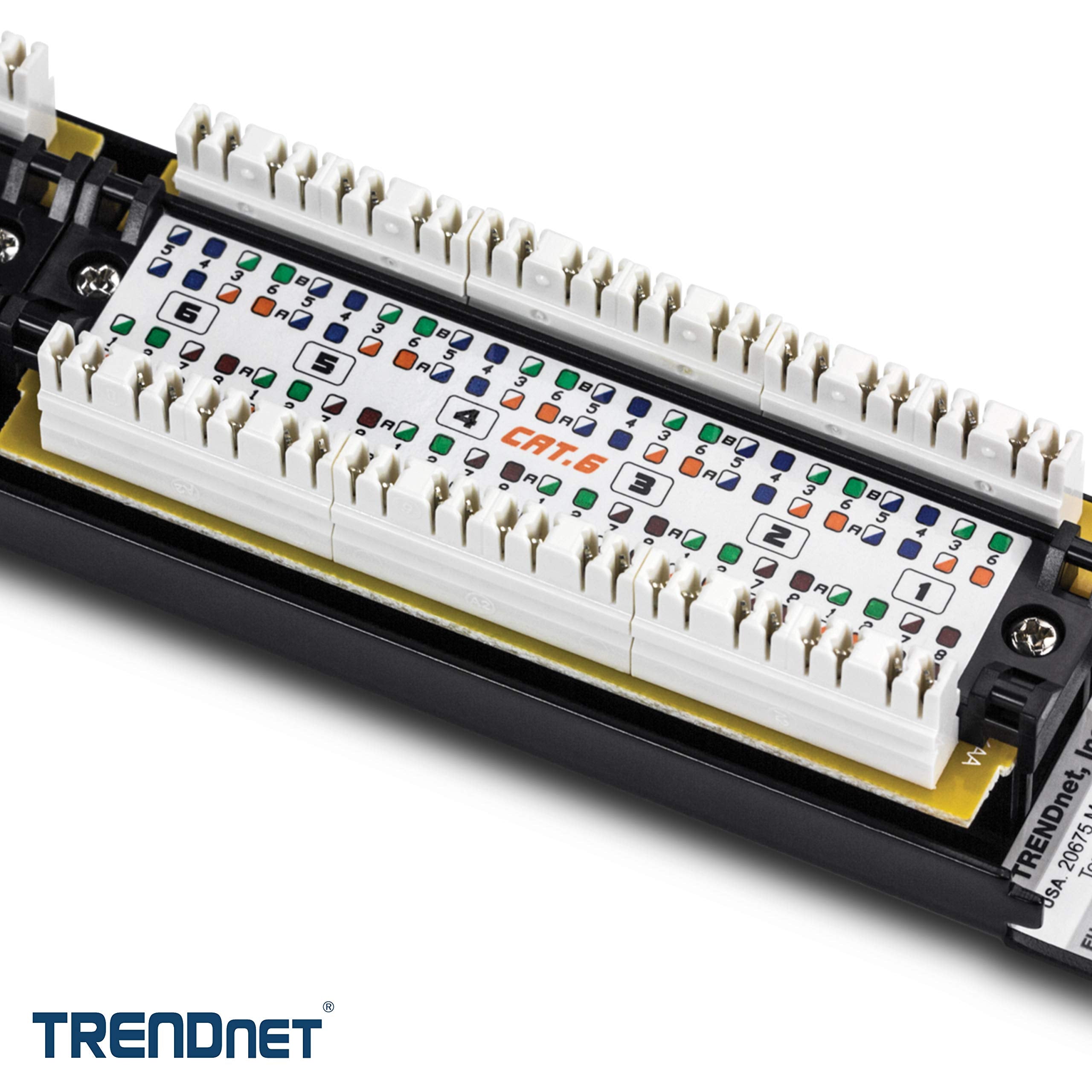 Trendnet 24 Port Cat6 Unshielded Patch Panel, Wallmount Or Rackmount, Compatible With Cat3,4,5,5E,6 Cabling, For Ethernet, Fast Ethernet, Gigabit Applications, Black, Tc P24C6 (Pack Of 1)