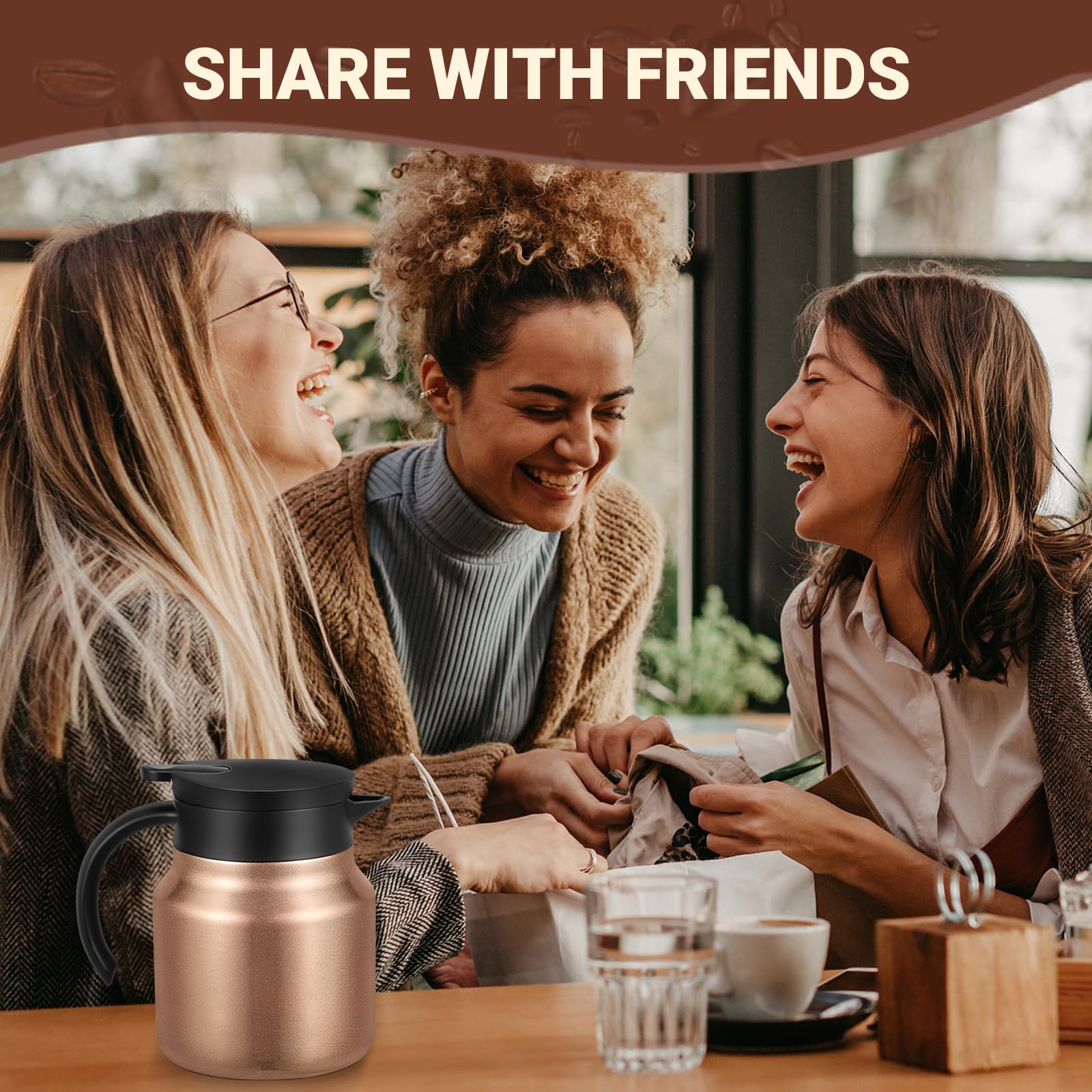 Wyhvand 27Oz Thermal Coffee Carafe For Hot/Cold, Stainless Steel Thermos Carafe For Hot Liquids, Dustproof Insulated Hot Water C