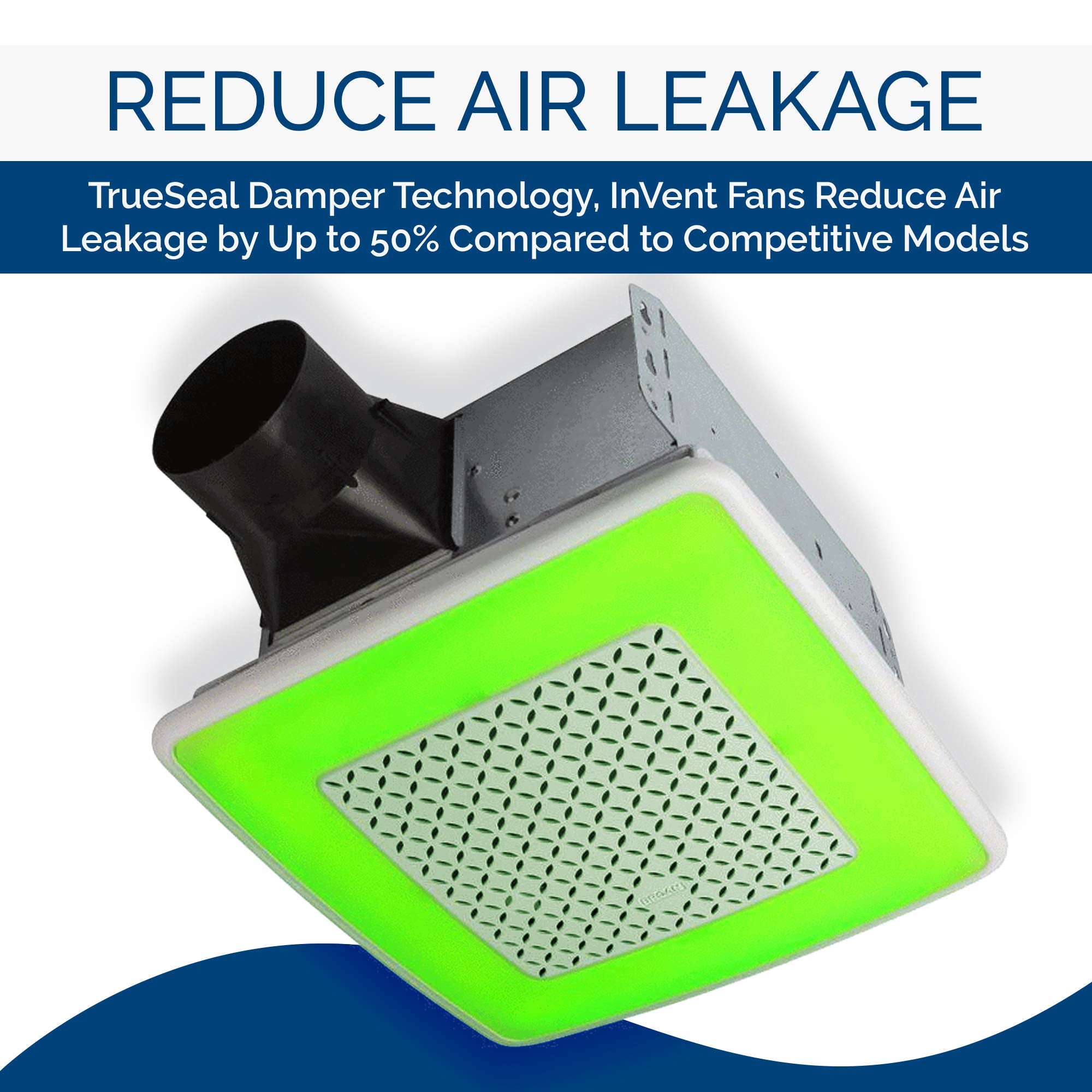 Broan Nutone Aer110Rgbl Chromacomfort 110 Cfm Ventilation Fan With 24 Color Selectable Led, 1.5 Sones, Energy Star Certified, Wh