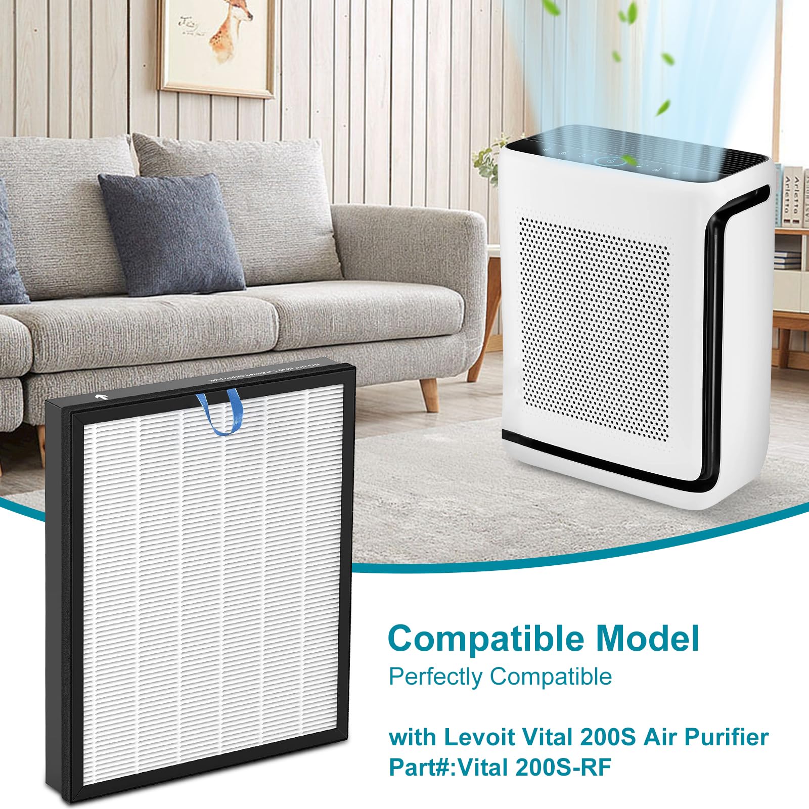 Nxbhg Vital 200S Replacement Filter For Levoit, Compatible With Levoit Vital 200S Air Puri-Fier, High Efficiency Filter And Acti