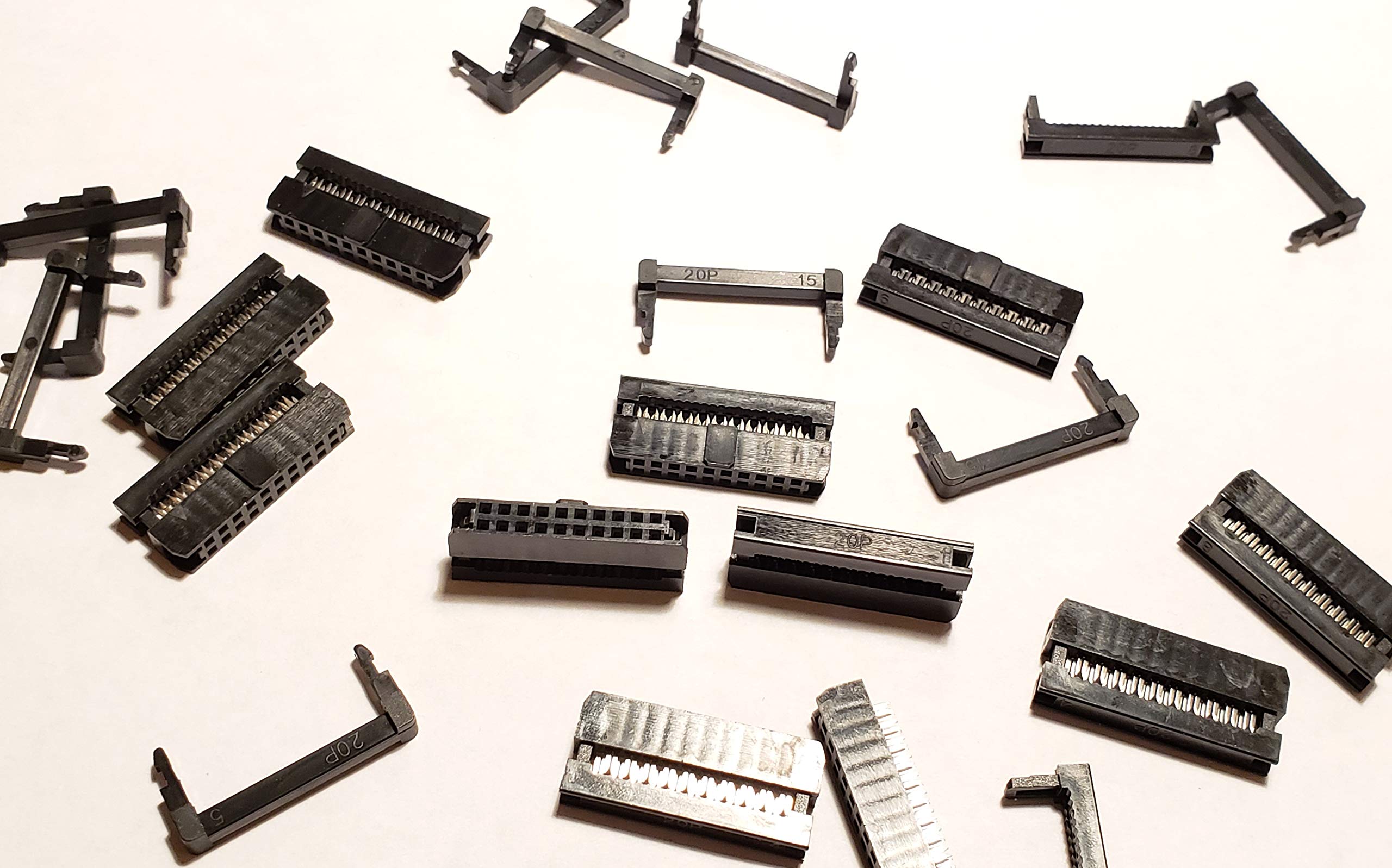 Connectors Pro 25 Pk 2X10 20 Pins 2Mm 0.079'' Pitch Dual Row Idc Socket For 1Mm Flat Ribbon Cable, 25 Pack