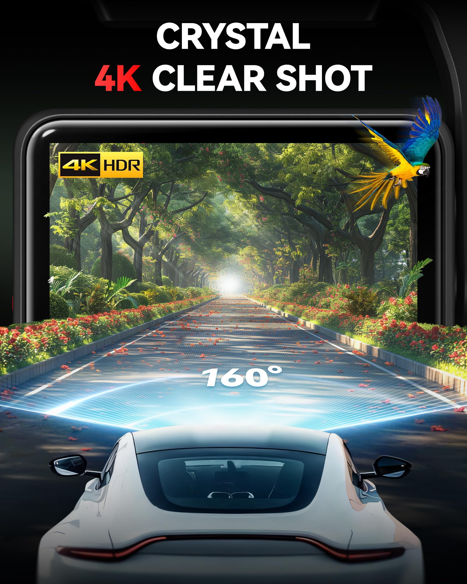 Redtiger F4 4K Dash Cam Front, 2.2 Inch Mini Car Camera, 2160P Uhd Touch Screen, Voice Control, Included 32Gb Card, Night Vision