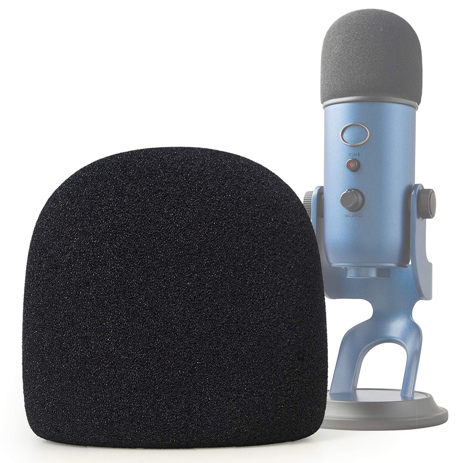 Microphone Foam Mic Windscreen Cover For Blue Yeti, Yeti Pro Microphones, Blue Yeti Pop Filter Wind Shield By Sunmon (Black)