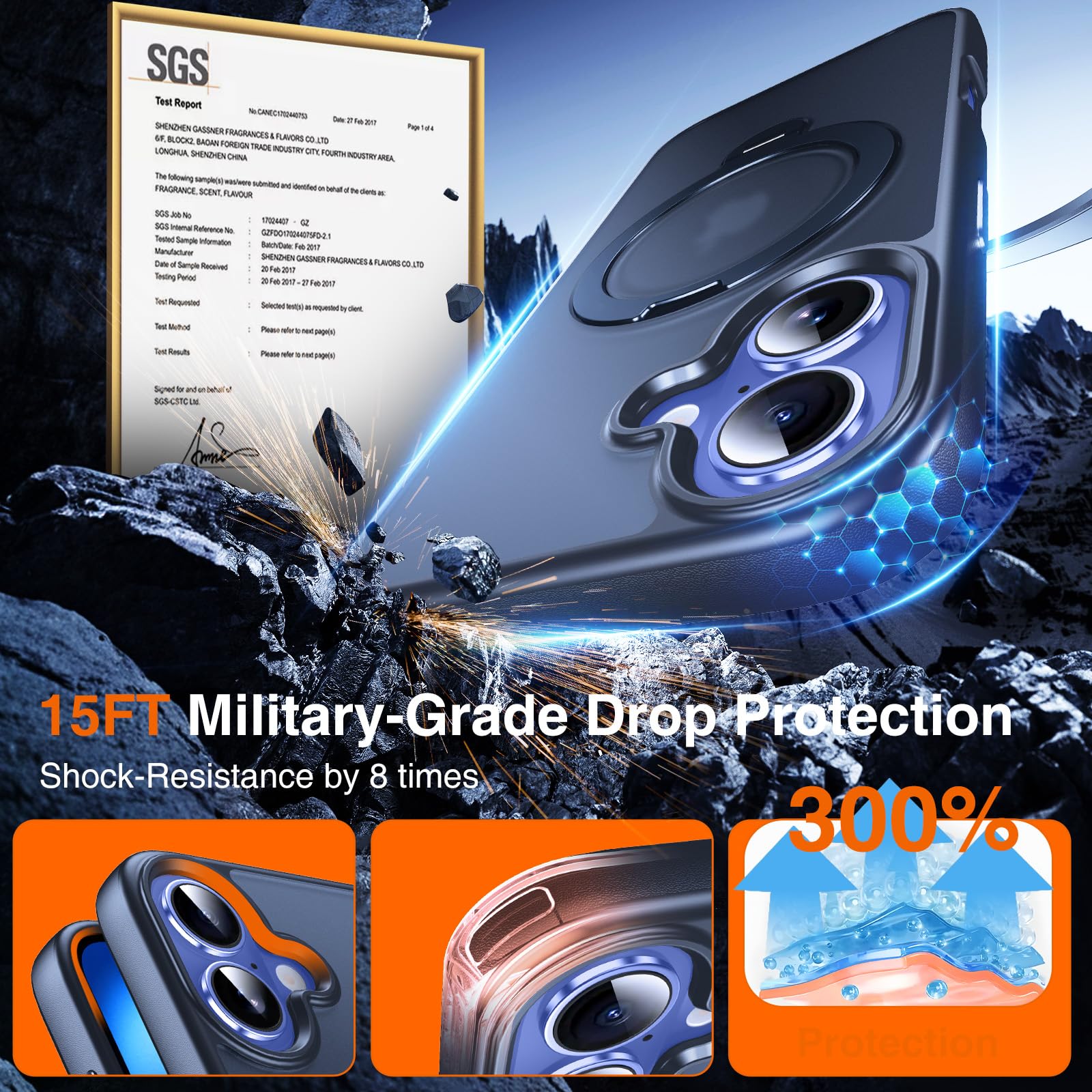 Chicfun 360 O-Ring Magstander For Iphone 16 Case With Magnetic Kickstand Ring Holder [Compatible With Magsafe][360Rotate Stand R