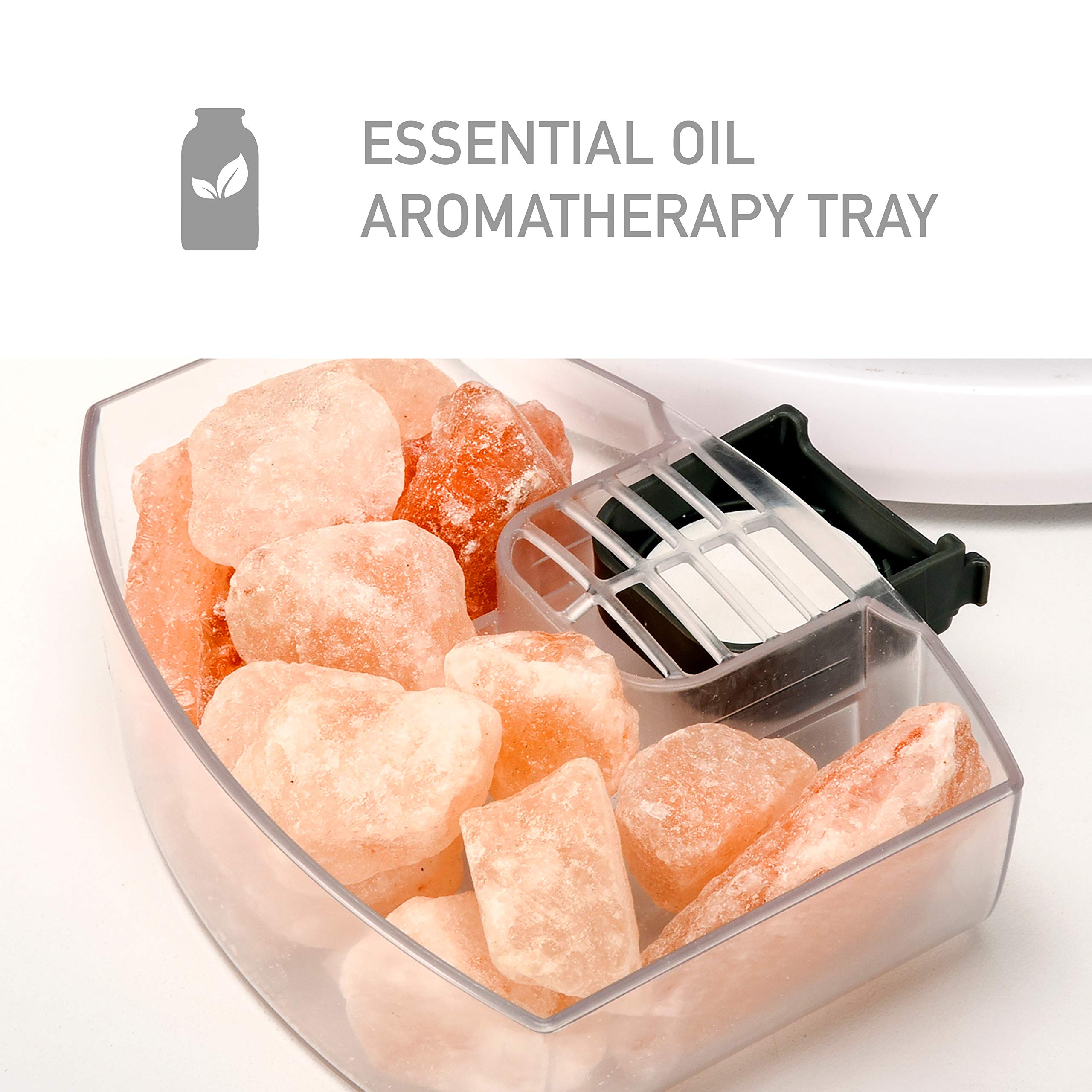 Pureguardian Himalayan Salt Lamp, Ultrasonic Cool Mist Humidifier With Aromatherapy Tray H1117W White