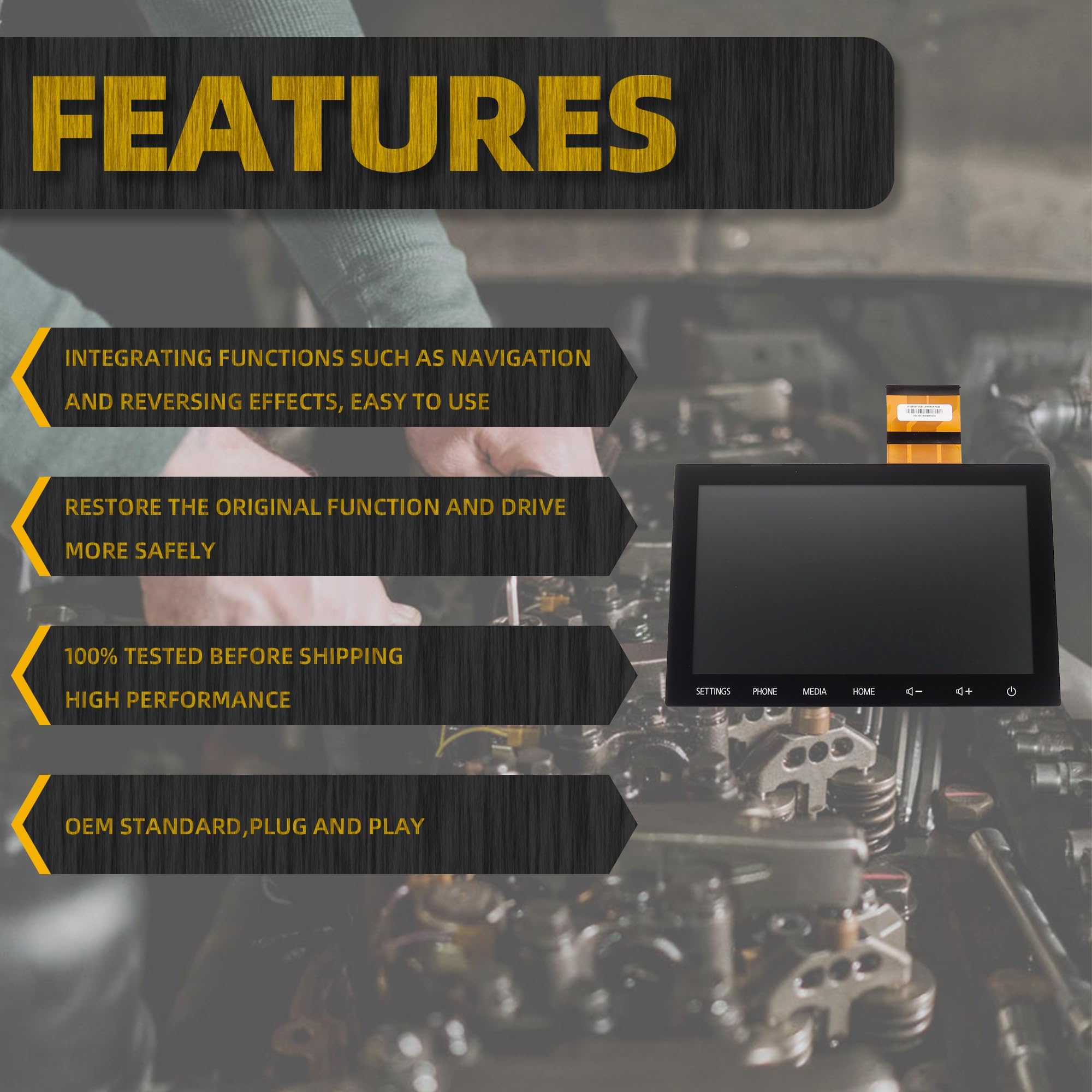 Dasbecan 8'' Touch Digitizer Lcd Screen Radio Compatible With 2020 2021 2022 Mitsubishi Outlander Replaces 8740A103 8740A098