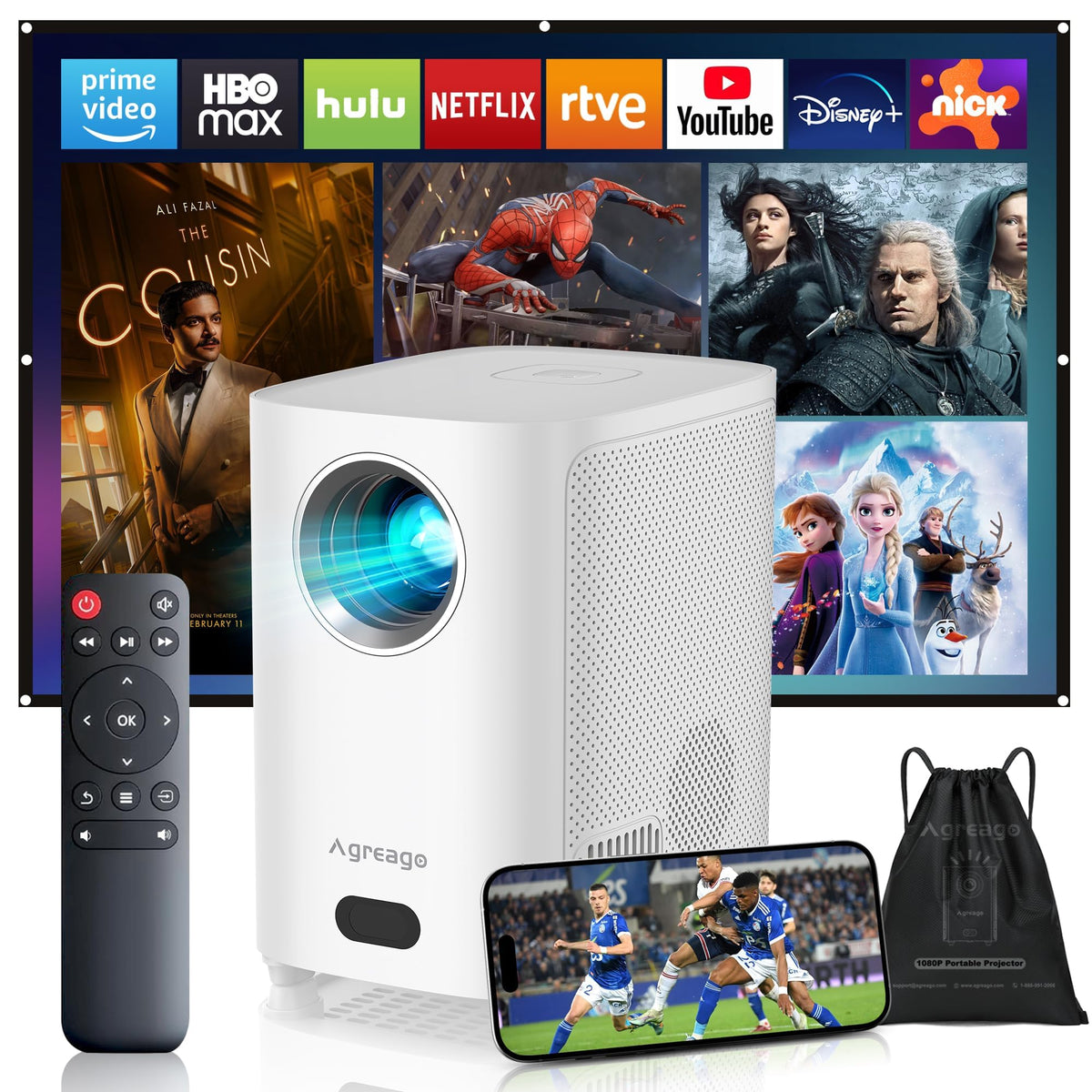 [Electric Focus] Projector with WiFi and Bluetooth, Native 1080P 15,00 ...