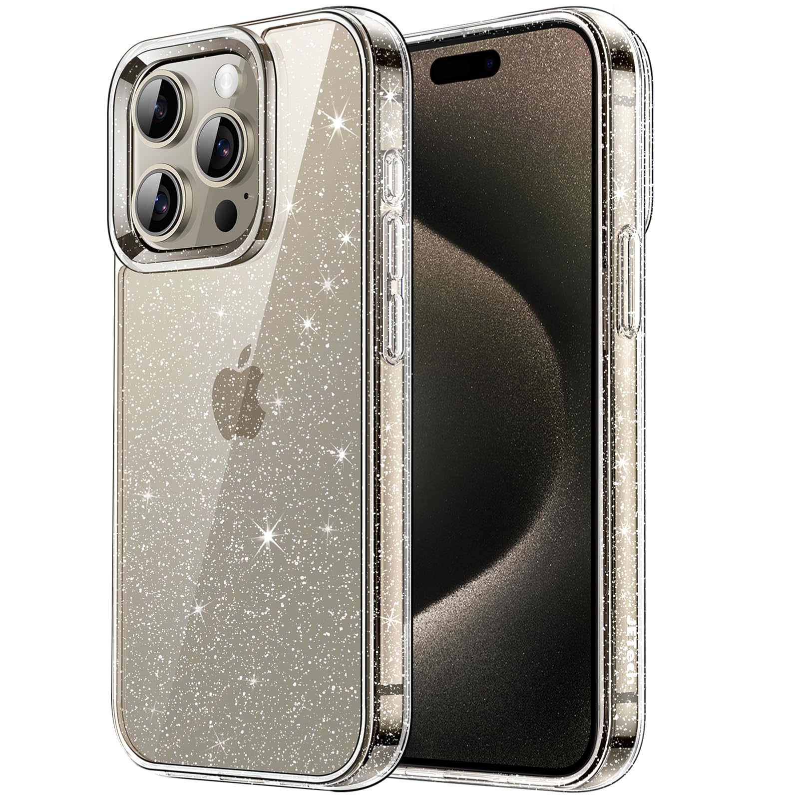 JETech Glitter Case for iPhone 15 Pro Max 6.7-Inch, Bling Sparkle Shockproof Phone Bumper Cover, Cute Sparkly for Women and Girl