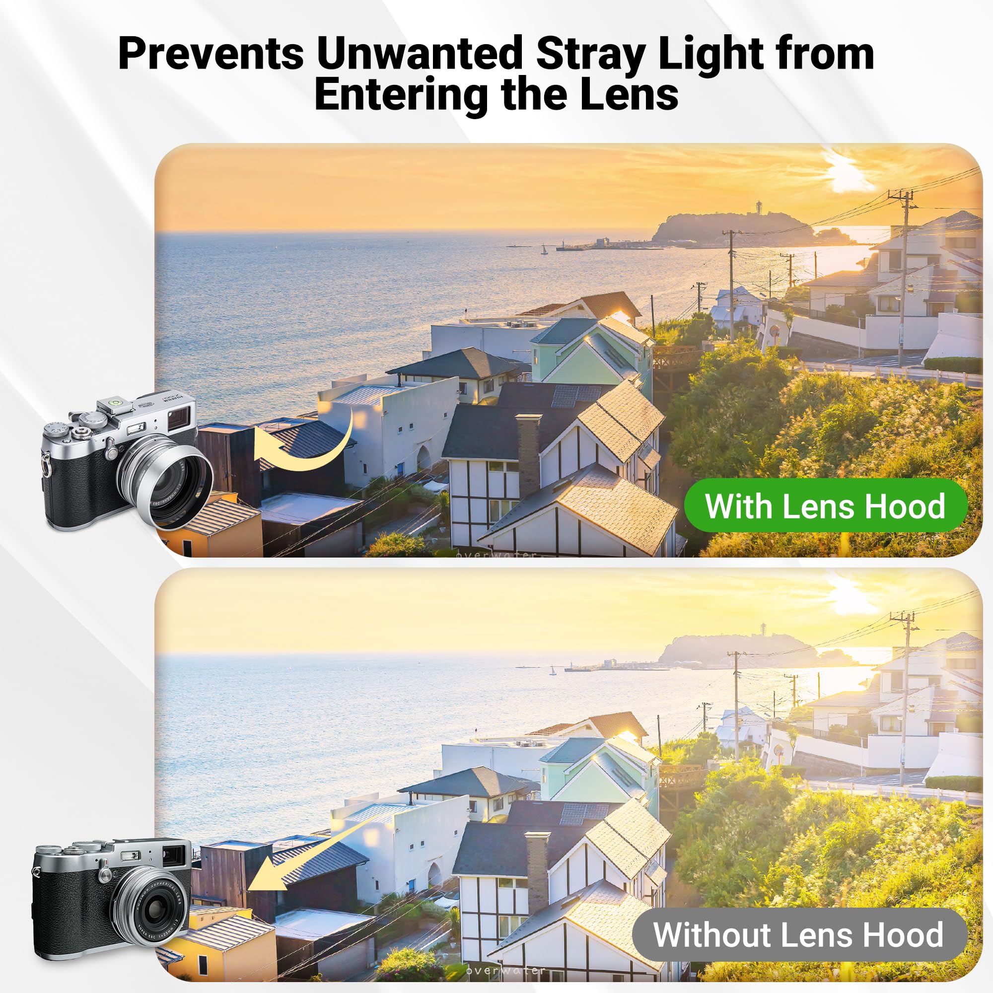 Jjc Lens Hood For Fujifilm Fuji X100 X100Vi X100V X100F X100S X100T X70 Cameras With 49Mm Adapter Ring Replaces Fujifilm Lh X100