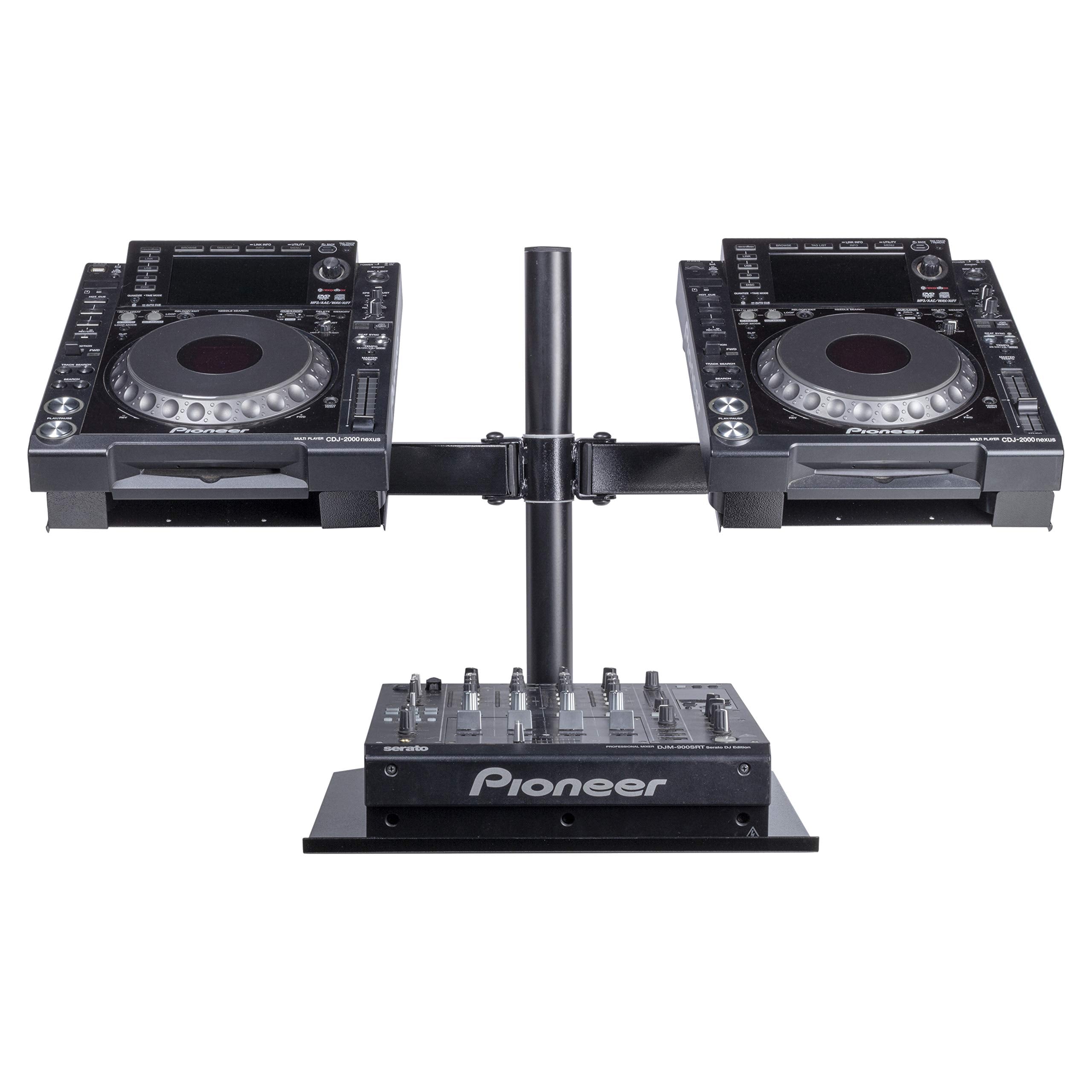 Headliner Avalon Dual Cdj Stand Fits Most Cdj Players; Adjustable Arms Elevates Cdjs Above Other Dj Equipment, Turntables, Dj Mi