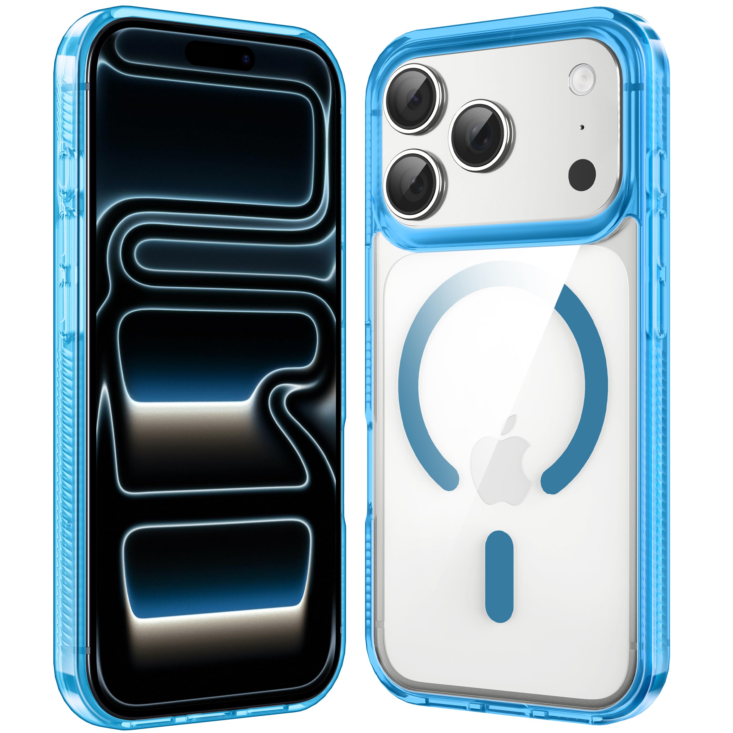 Supdeal Magnetic Clear Case for iPhone 17 Pro, [Compatible with MagSafe] [Non Slip Bumper & Not Yellowing] Military Grade Shockp