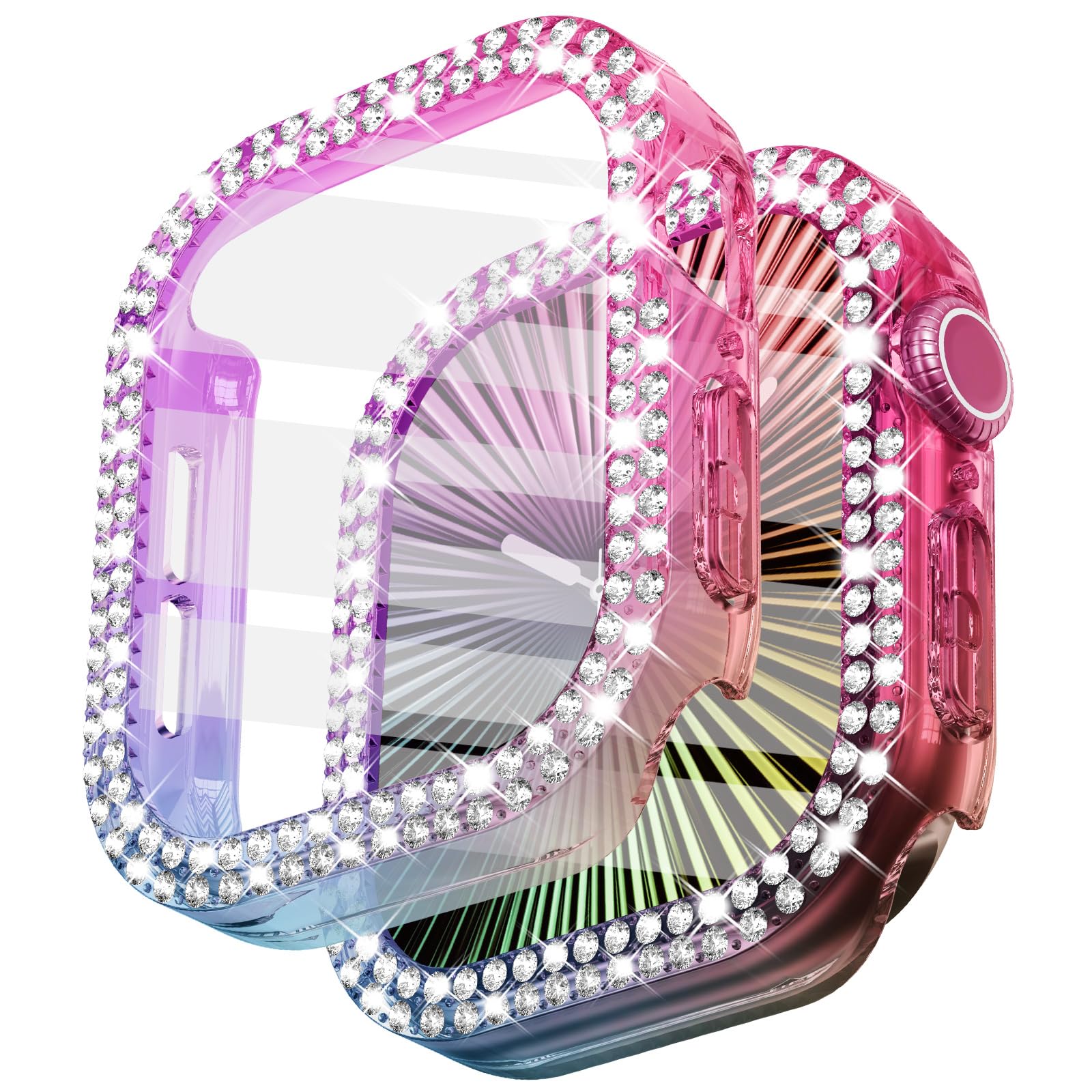 Surace Bling Apple Watch Case With Screen Protector Compatible With Apple Watch Series 10 42Mm, Crystal Diamond Overall Protecti