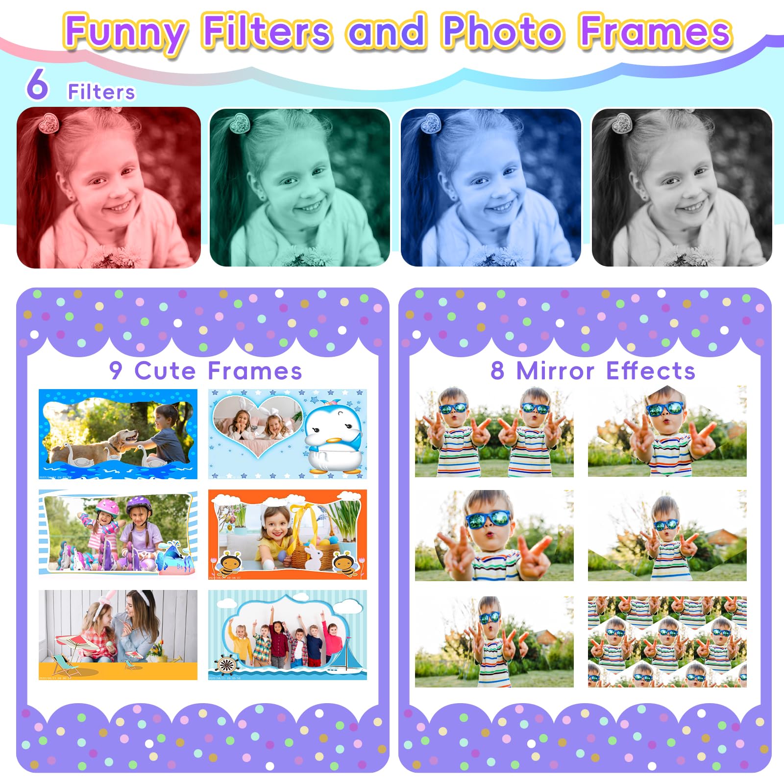 Greenkinder Kids Camera Instant Print, Christmas Birthday Gifts For Boys Girls Age 3 12, 2.4 Inch/1080P Kids Digital Cameras, Po