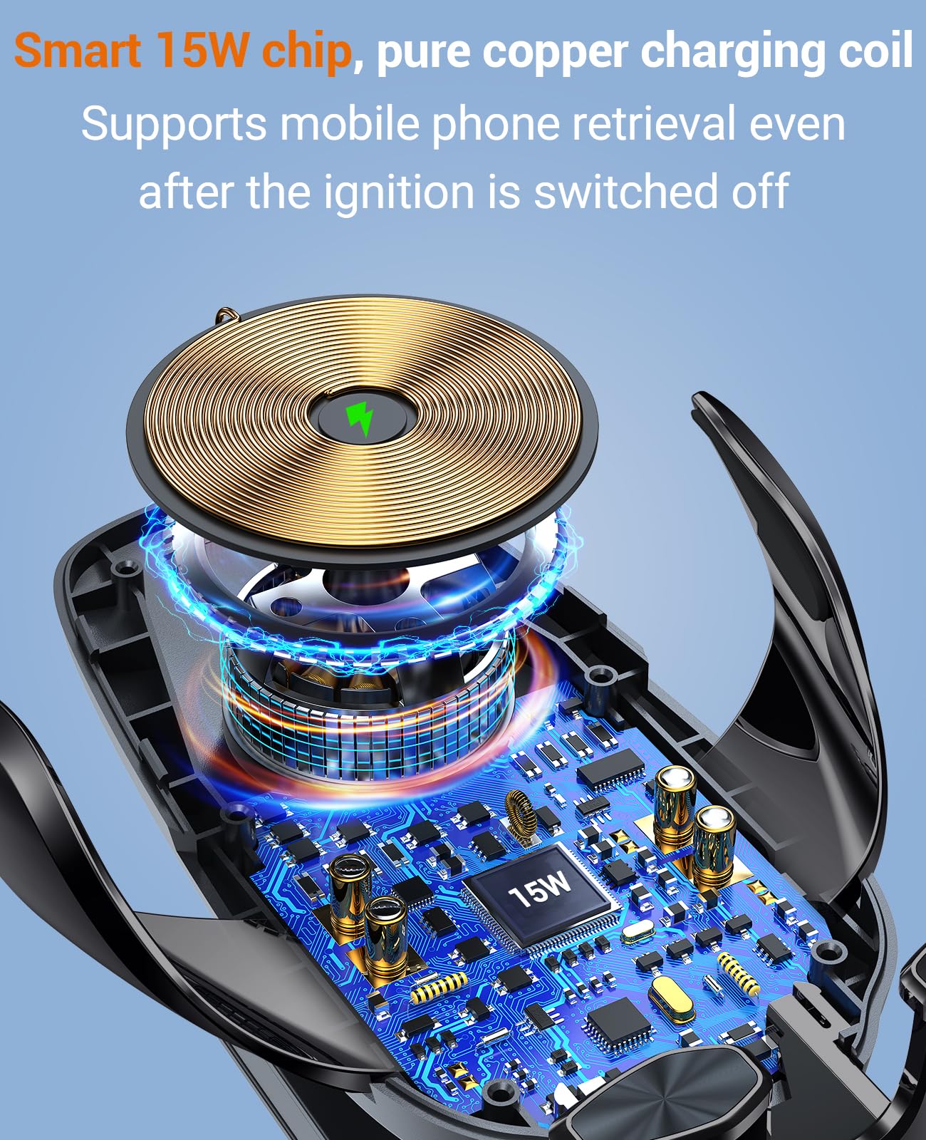 Memofo Wireless Car Charger, 15W Fast Wireless Charger For Car Auto Clamping, Fit For Iphone 15 14 13 12 11 Pro Max Xs, Samsung