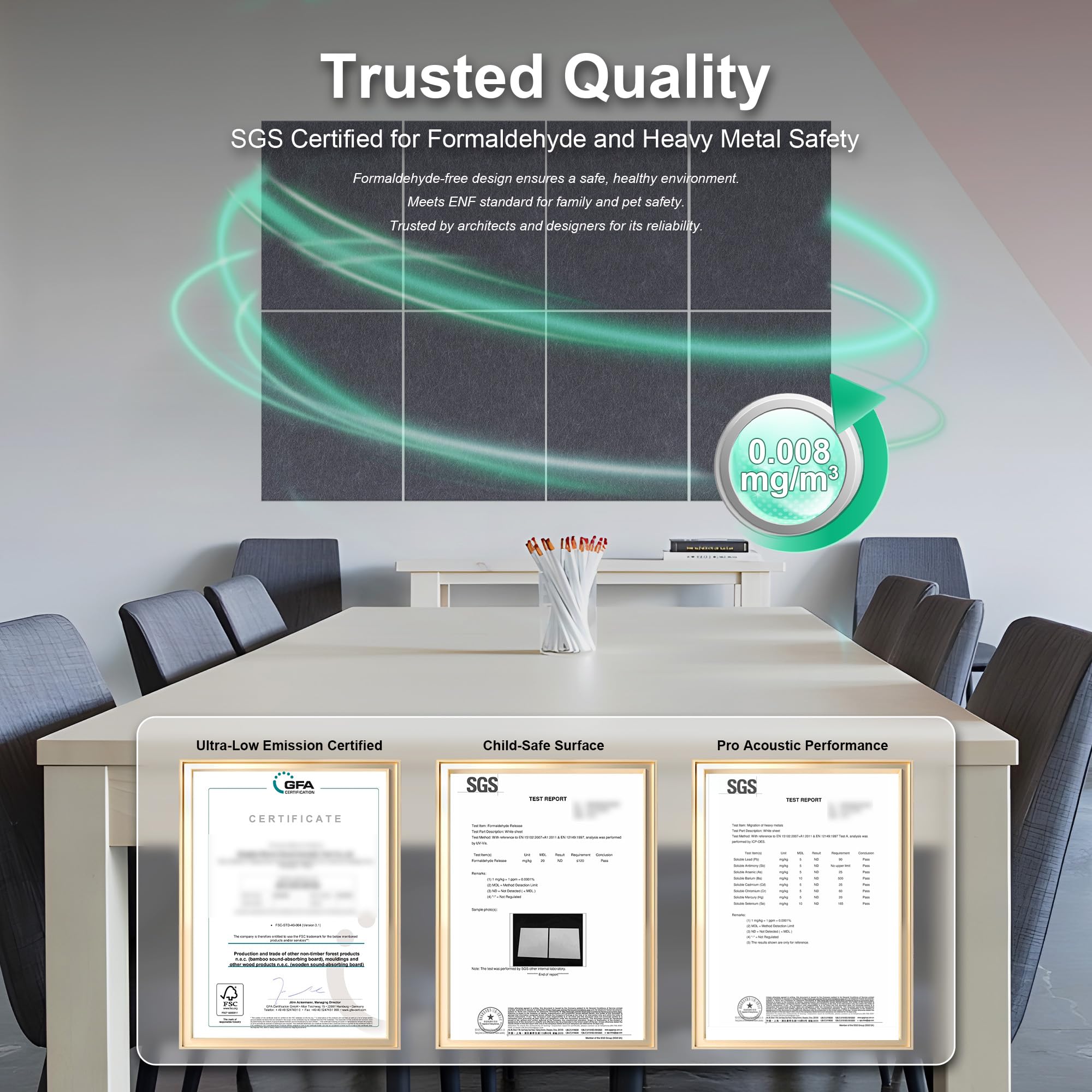 Woven Sound Large Acoustic Panels, High Density, Sound Dampening, Decorative Noise Blocker Felt Wall Tiles For Ceilings, Home Of