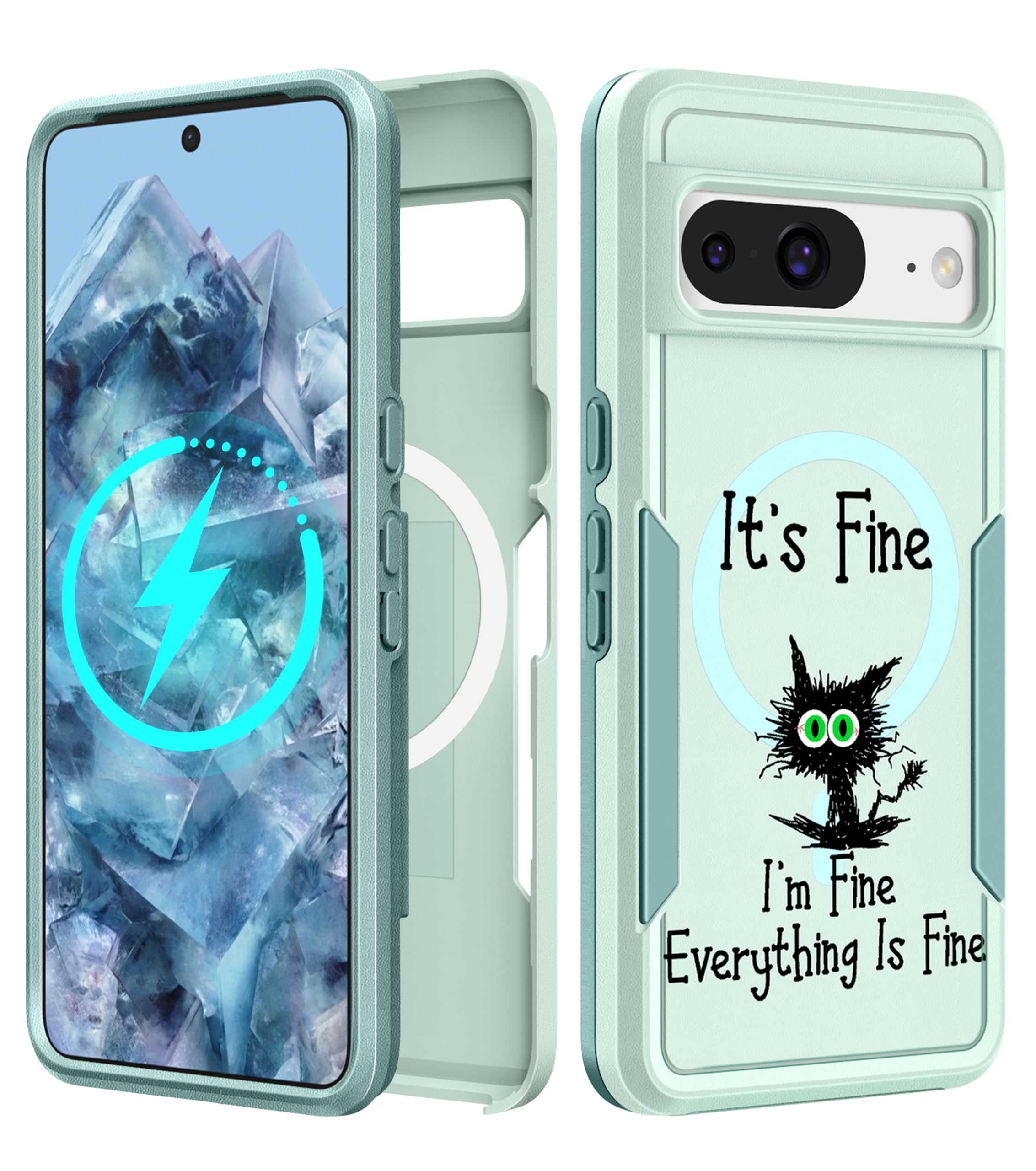 LISEVO for Google Pixel 8 Case 6.2 Inch - Compatible with MagSafe Women Girls Cute Magnetic Protective Cover Cool Kawaii Girly C