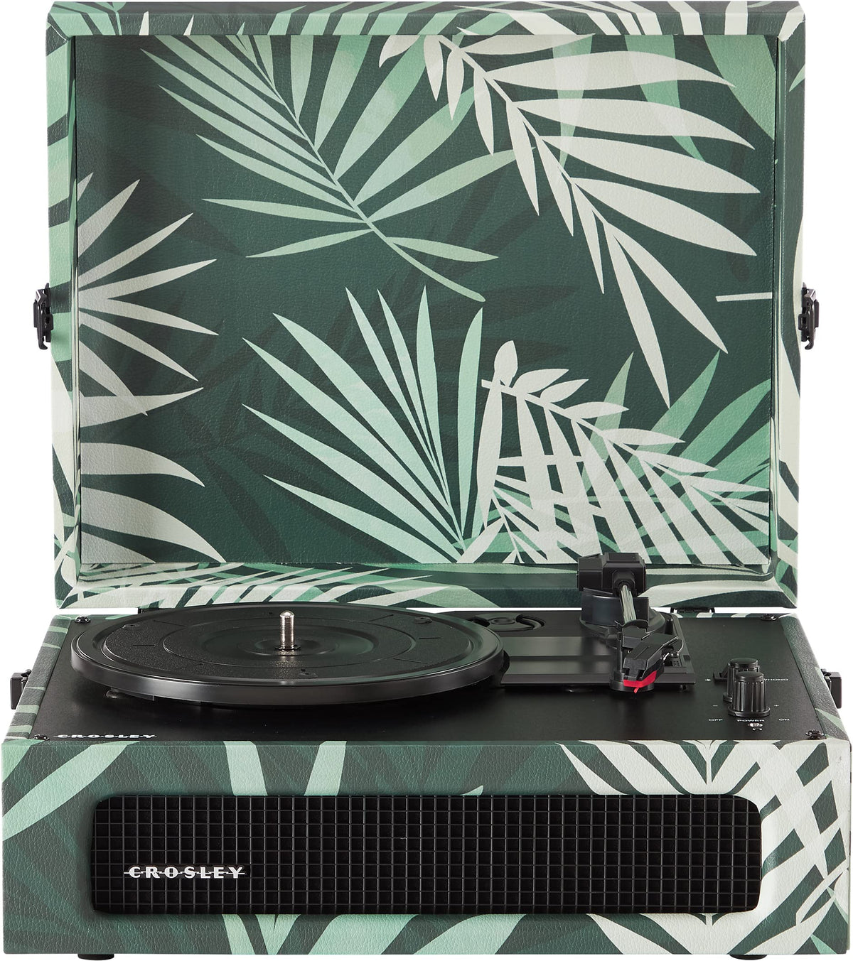 Crosley Cr8017B Bo Voyager Vintage Portable Vinyl Record Player Turntable With Bluetooth In/Out And Built In Speakers, Botanical