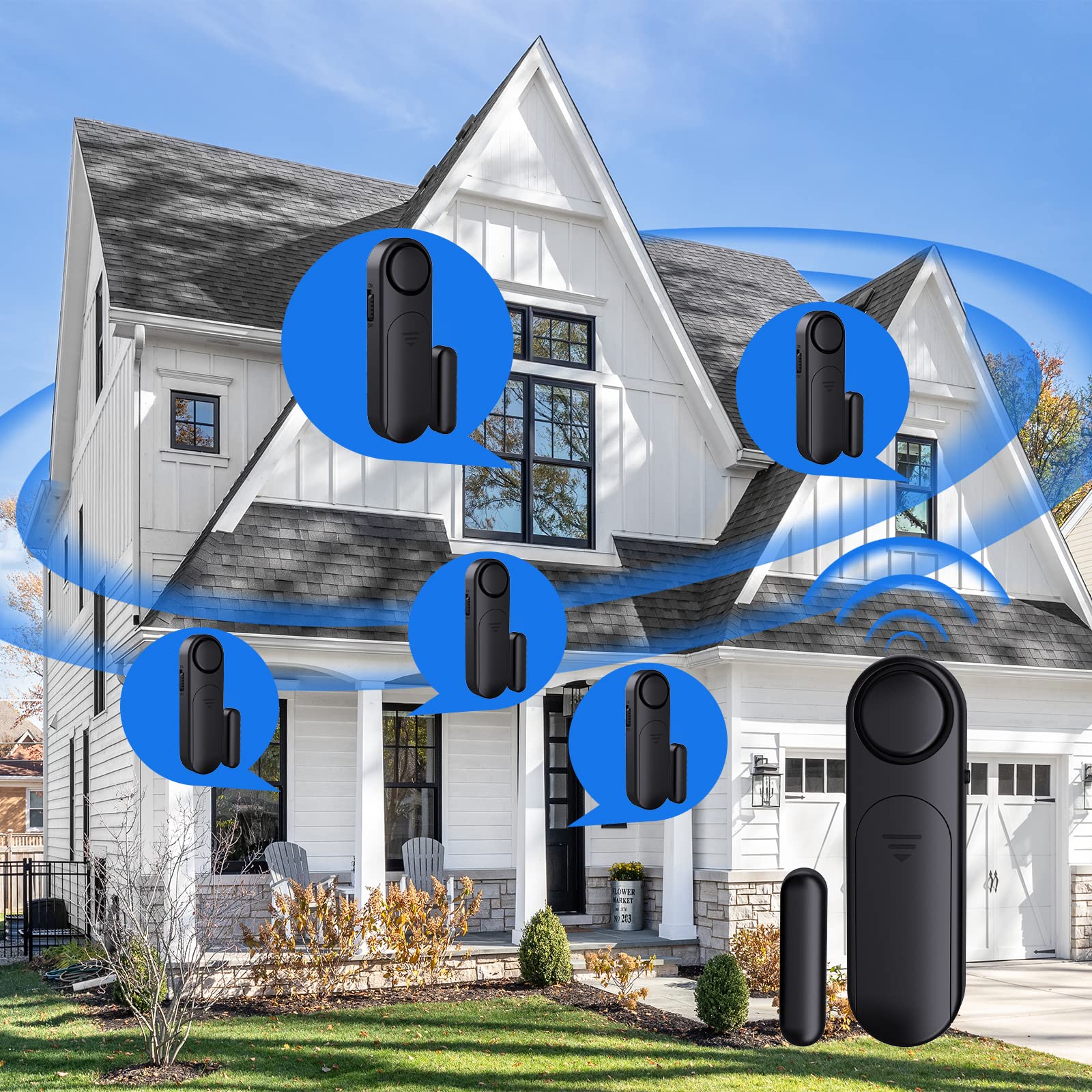 Door Alarm When Opened (2 Pack), 120Db Door And Window Open Sensor For Home Security/Kid Safety/Pool Safety, Sliding Front Door