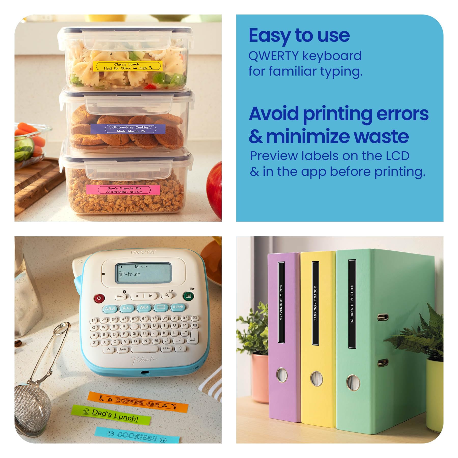 Brother P Touch Pt N25Bt Personal Connected Label Maker, Bluetooth, Free Design&Print2 App, Portable, Handheld And Prints On P T