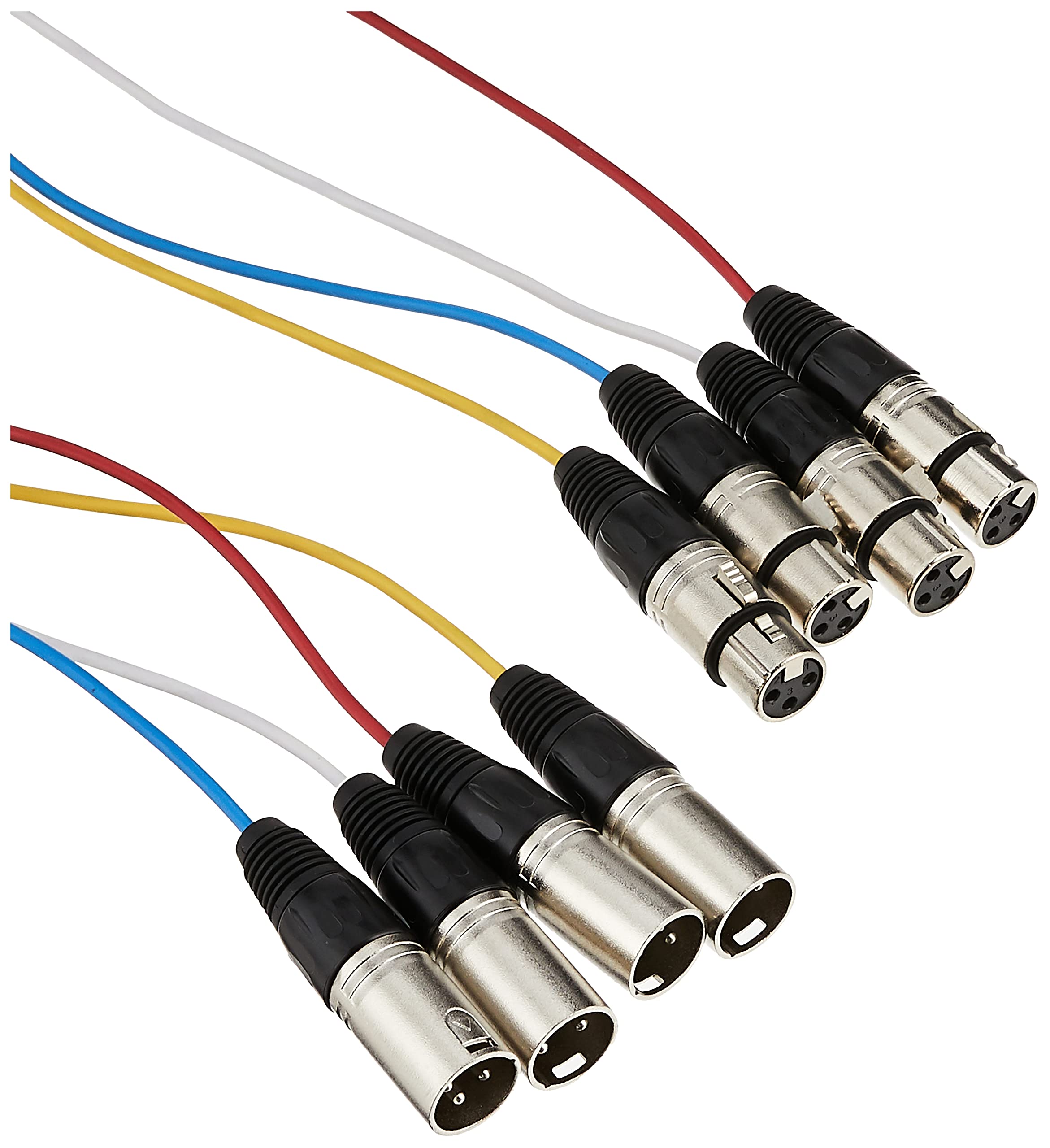Monoprice 4 Channel Xlr Male To Xlr Female Snake Cable   15 Feet   Black/Silver, Metal Connector Housings, Plastic And Rubber Ca
