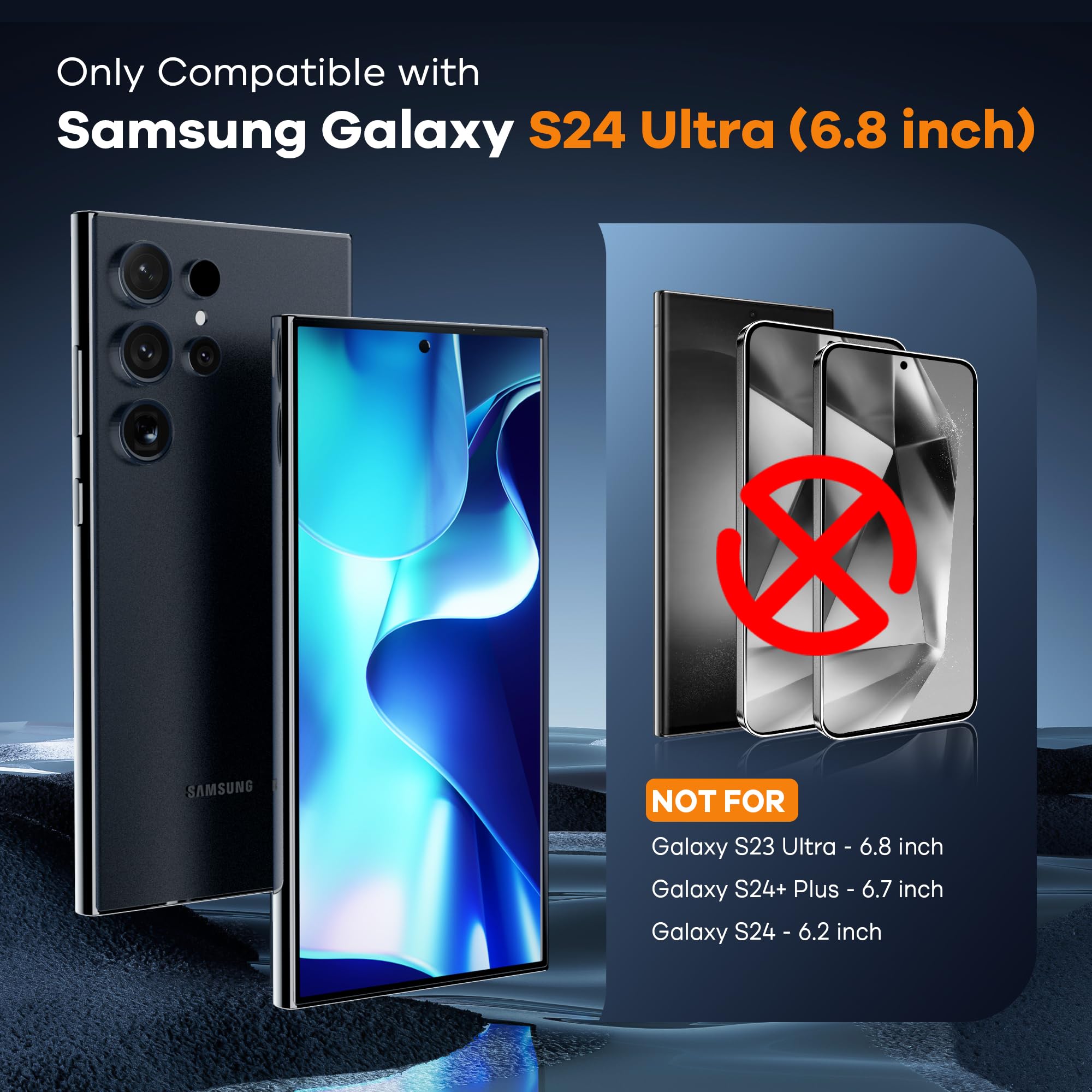 Fangtian [4 Pack] For Samsung Galaxy S24 Ultra Screen Protector [Not Glass]   Film For S24 Ultra Screen Protector [6.8Inch][Fing