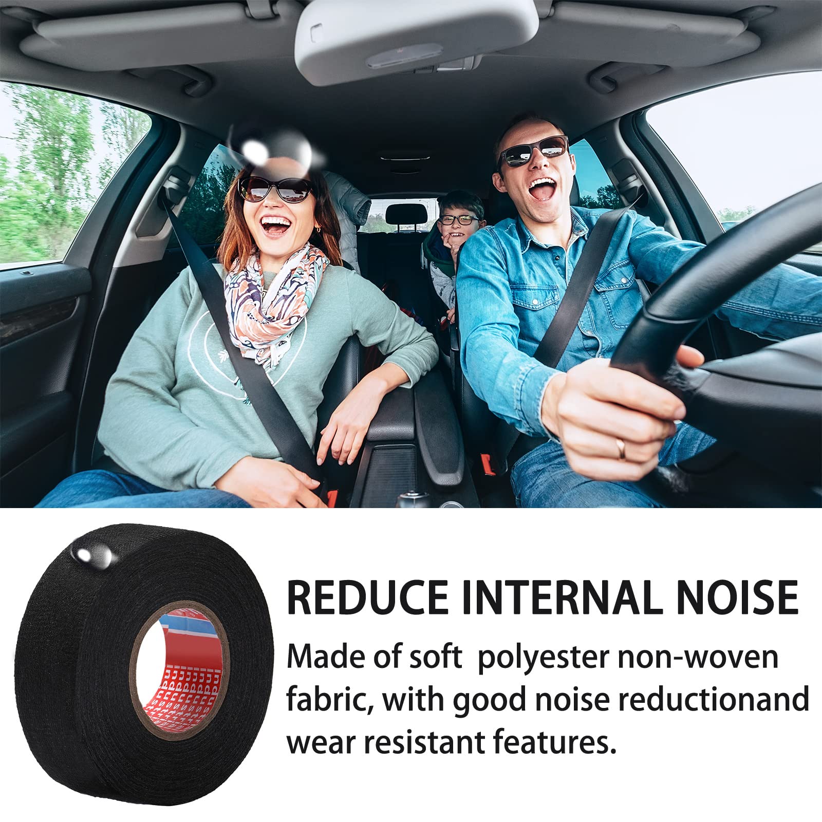 Outus 4 Rolls 1 Inch X 49.2 Ft Wire Harness Tape Wire Loom Tape Automotive Cloth Tape High Temp Electrical Wrap Noise Damping He