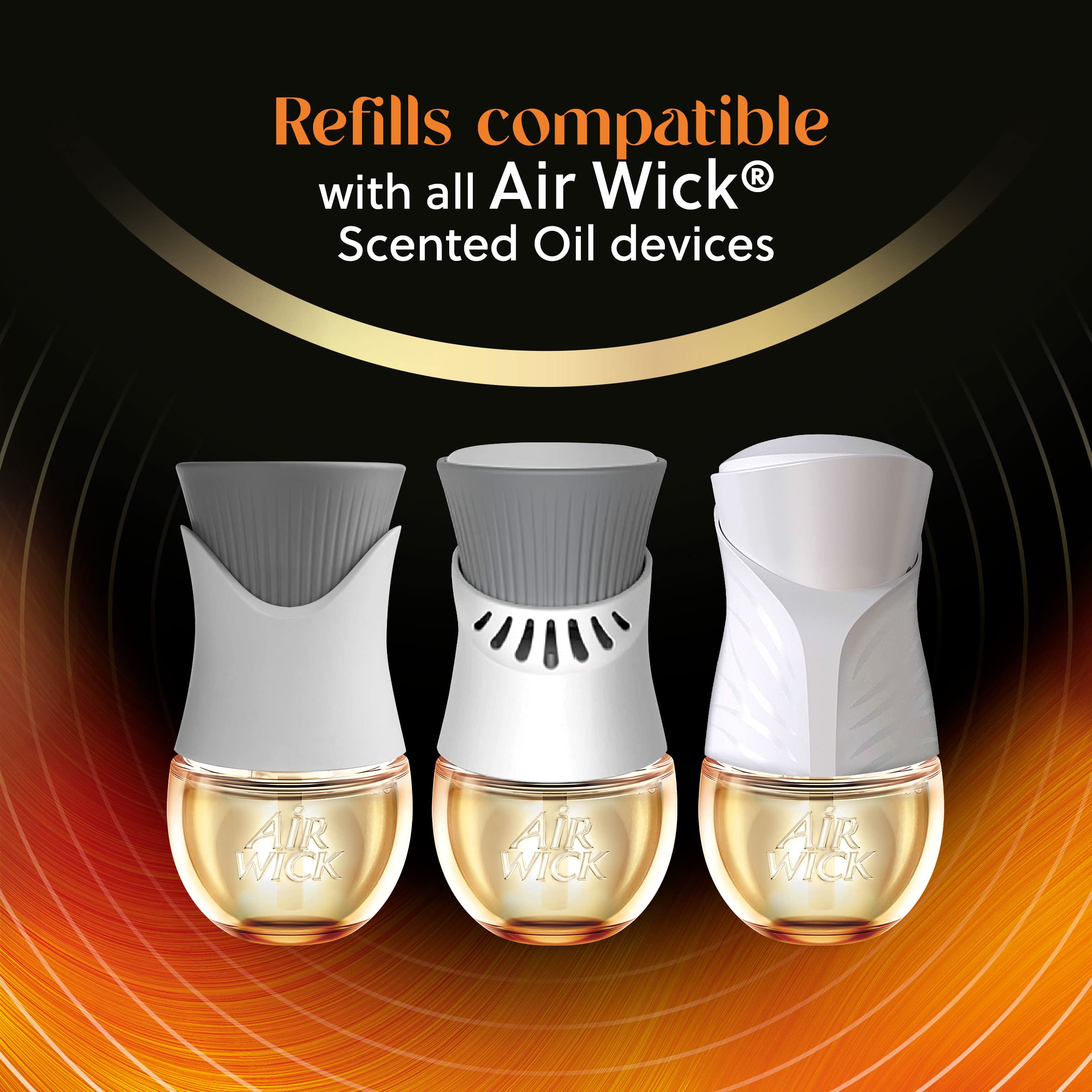 Air Wick Vibrant Plug In Scented Oil Refill, 5Ct, Nectarine & Paradise Flower, Air Freshener, Essential Oils