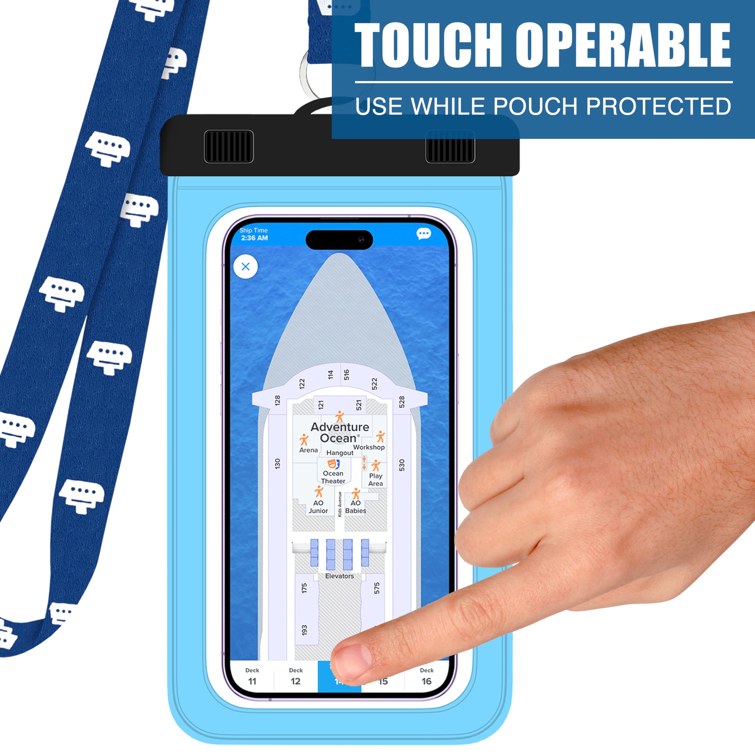 Cruise On Lanyards Waterproof Phone Pouch Dry Case W/Touch Screen For Iphone 15 14 13 12 11 Pro Max Xs, Samsung S22+, Pixel 7, F