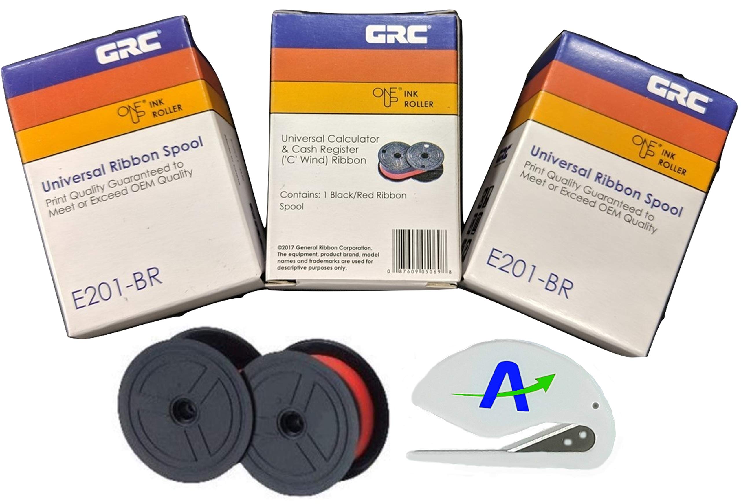 General Ribbon Grc Universal Ribbon E201 Ntbr, Bundle Of 3 Black/Red Ribbons, Epc/Erc
