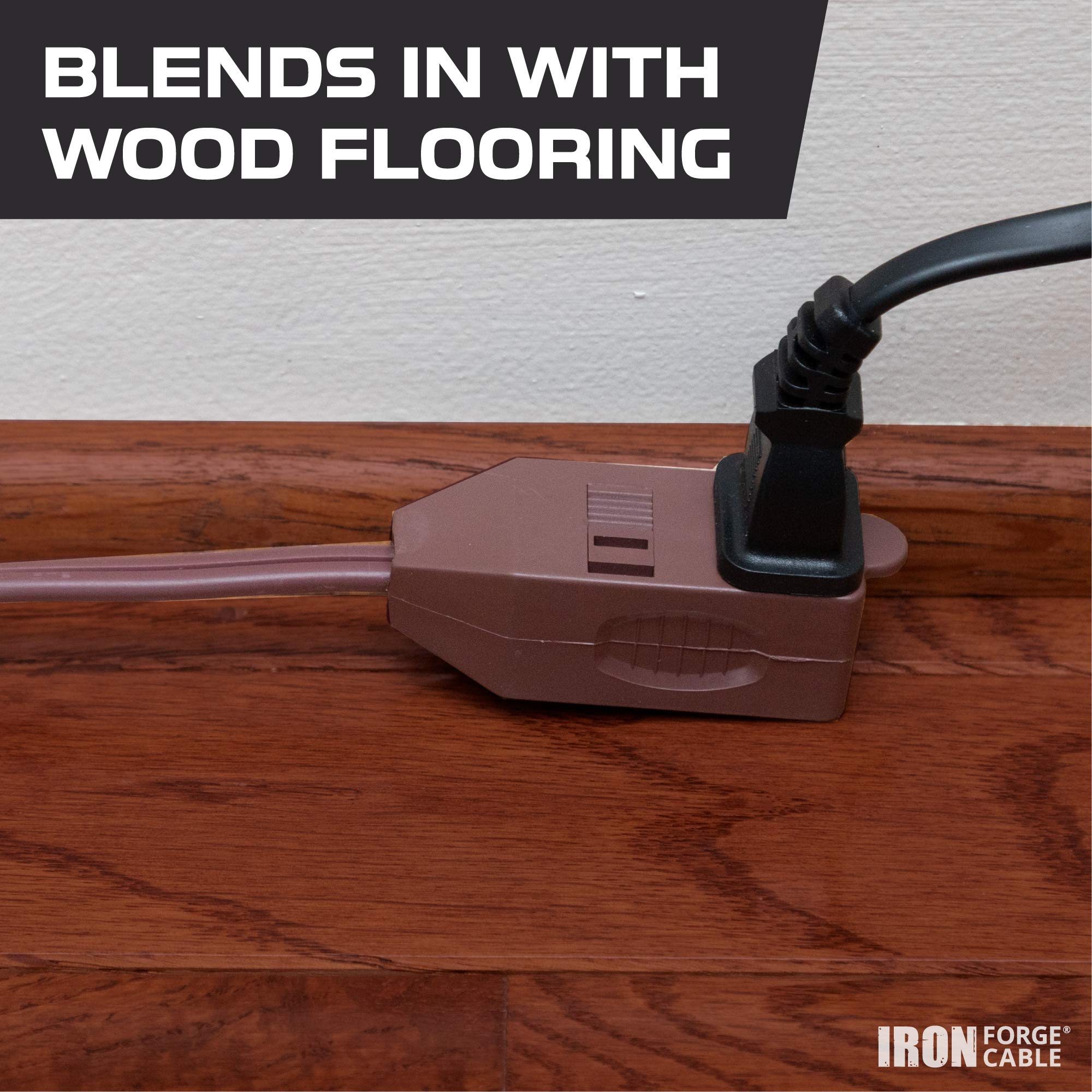 Iron Forge Cable 3 Ft Brown Extension Cord 2 Pack   16/2 Durable Electrical Cable