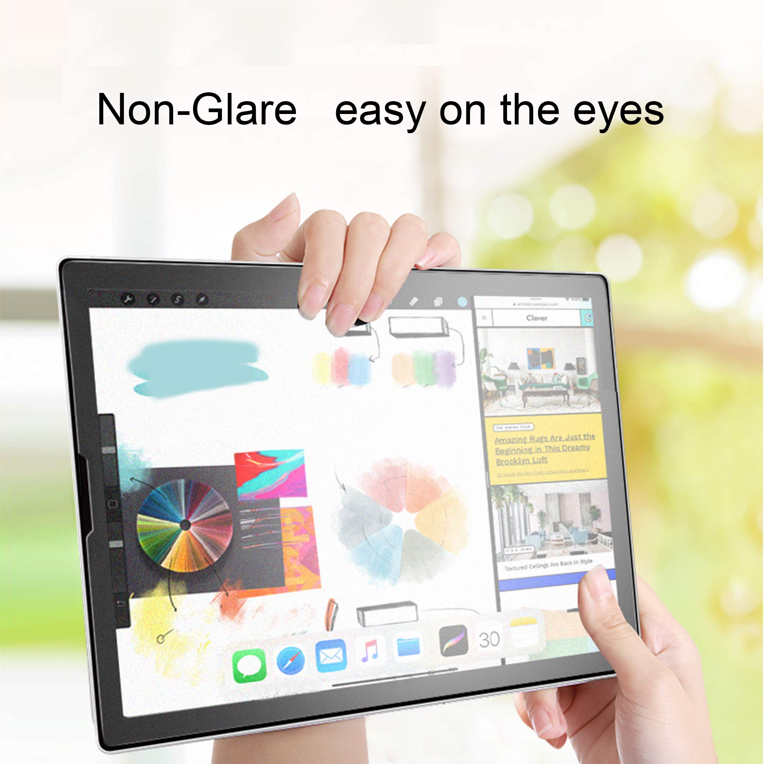 Ailun Paper Textured Screen Protector For Ipad Pro 12.9 Inch Display [2022 & 2021 & 2020 & 2018 Release] 2Pack Draw And Sketch L