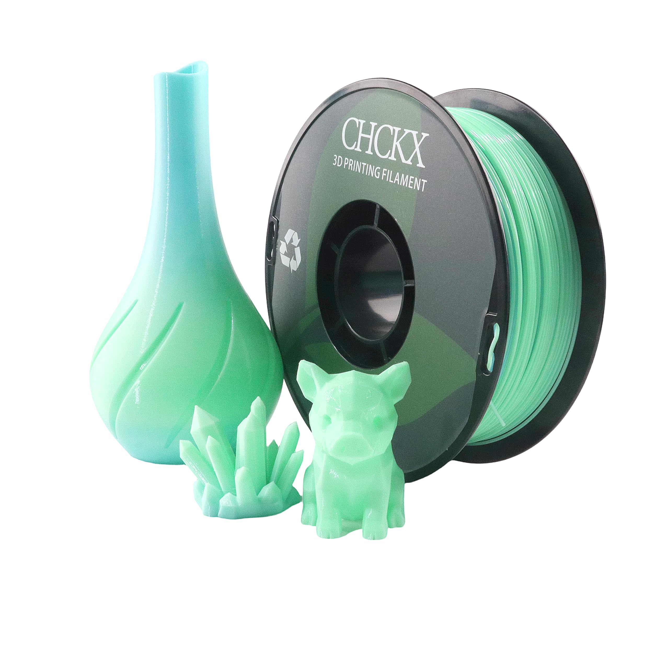 CHCKX PETG Rainbow 3D Printer Filament, Dimensional Accuracy +/- 0.03 mm, 1kg Spool(2.2lbs), 1.75 mm Fit for Most 3D Printers,Gr