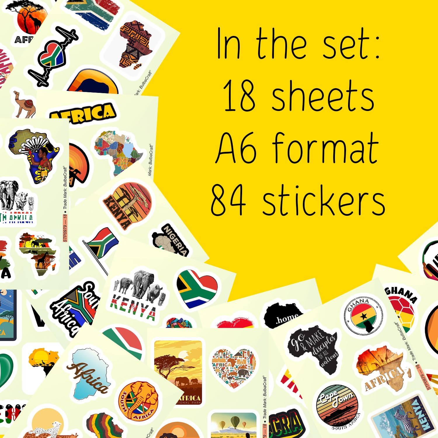 Africa Stickers For Water Bottle And Laptop   African Party Favors & Decorations, Waterproof Vinyl Decals, Kenya, Nigeria, Ghana