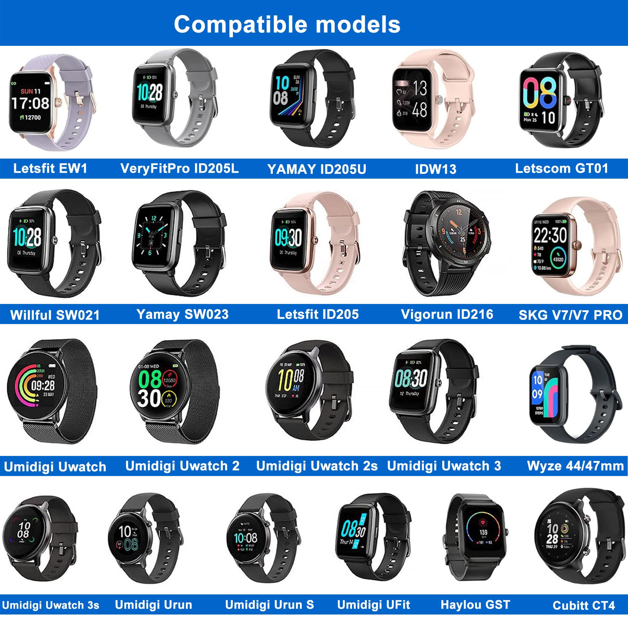 Smart Watch Charger Magnetic Compatible With Yamay Willful Letsfit Letscom, Magnetic Usb Charging Cable For Umidigi Uwatch 3S 3