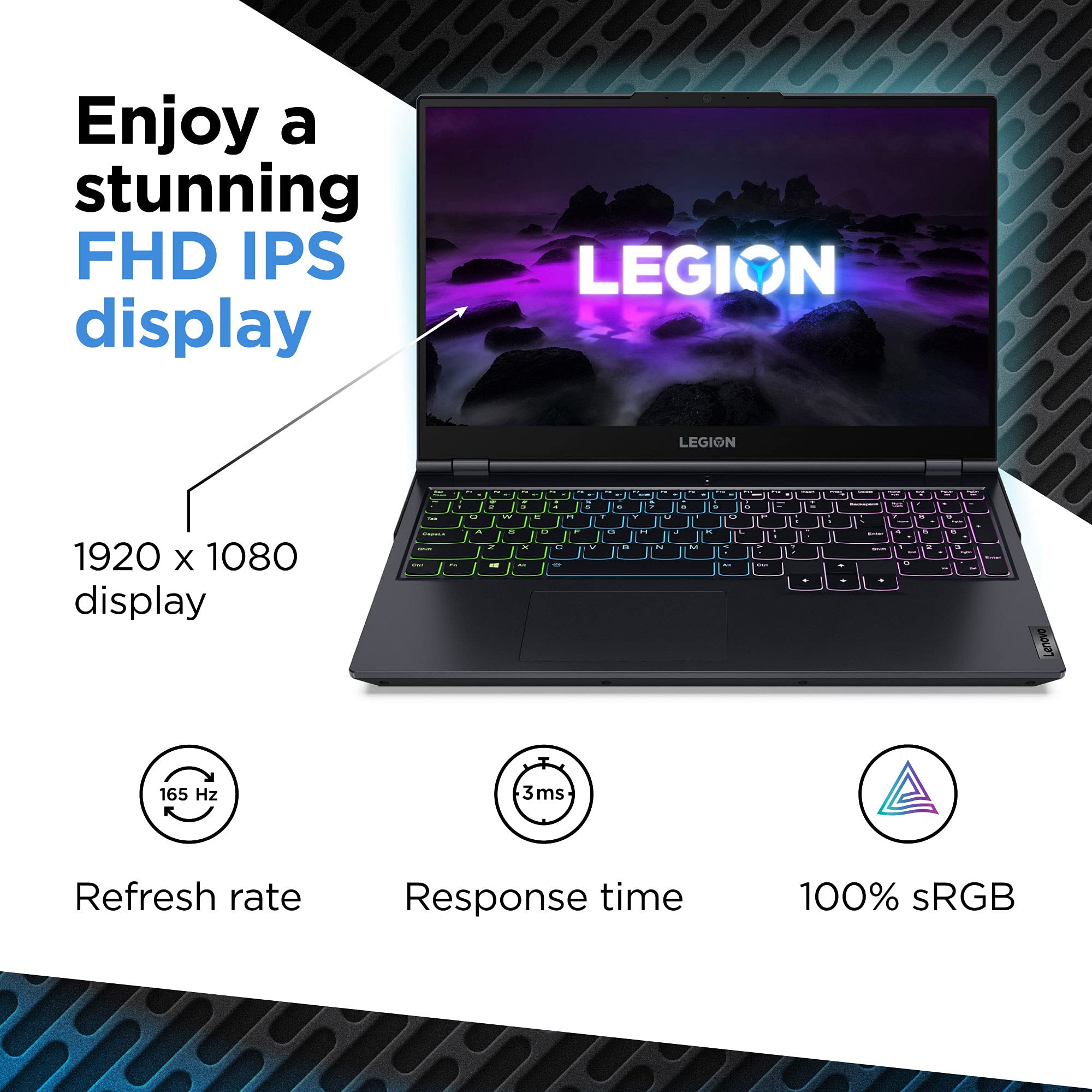 Lenovo Legion 5 Gaming Laptop, 15.6'' Fhd Display, Amd Ryzen 7 5800H, 16Gb Ram, 512Gb Storage, Nvidia Geforce Rtx 3050Ti, Window