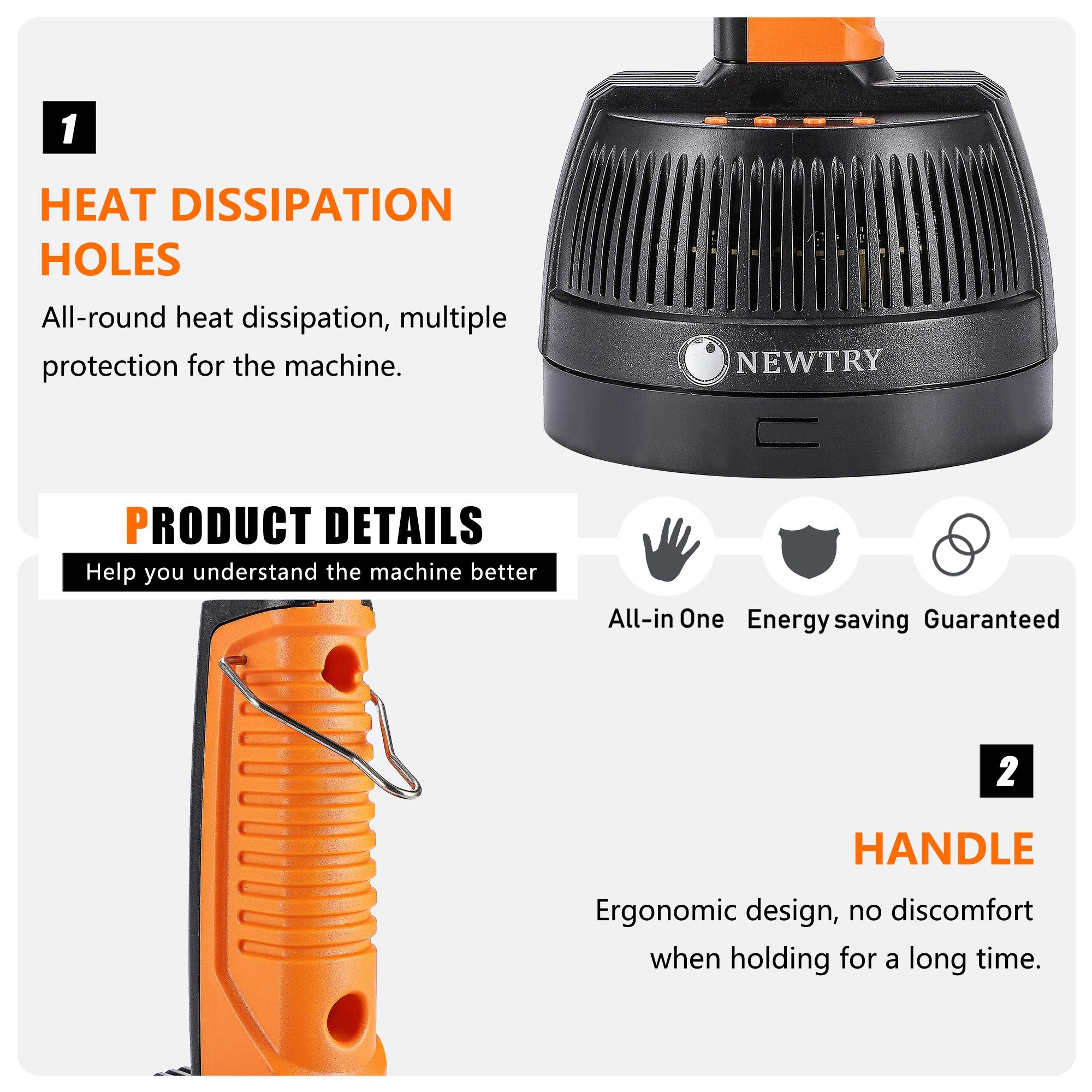 Newtry Handheld Induction Sealer 20 80Mm Heat Bottle Cap Sealing Machine Power & Time Adjustable For Plastic Glass Bottles Caps(110V)