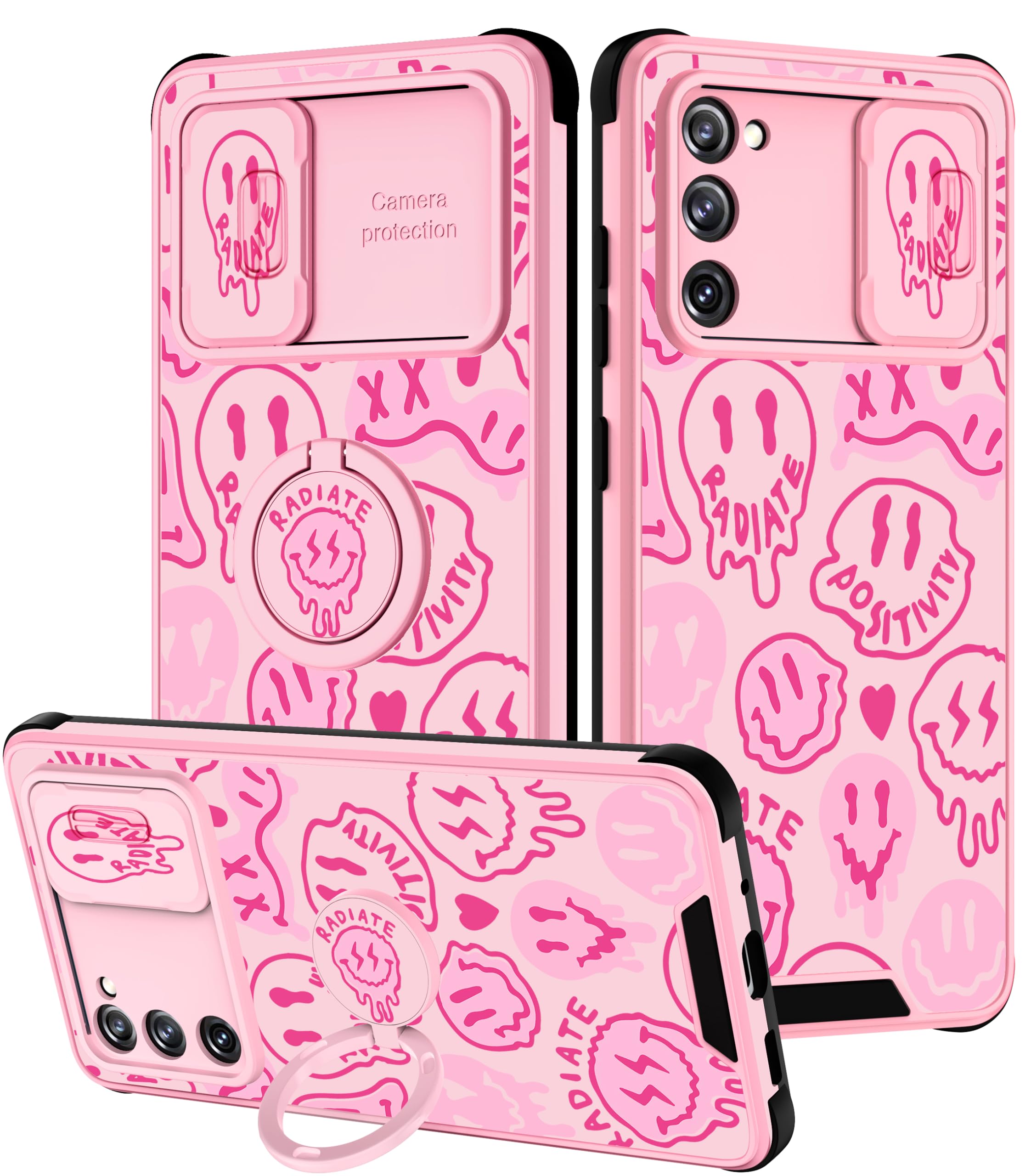 Goocrux For Samsung Galaxy S20 Fe 5G Case Cute For Women Girls Phone Cover Fashion Design With Slide Camera Cover And Ring Holde