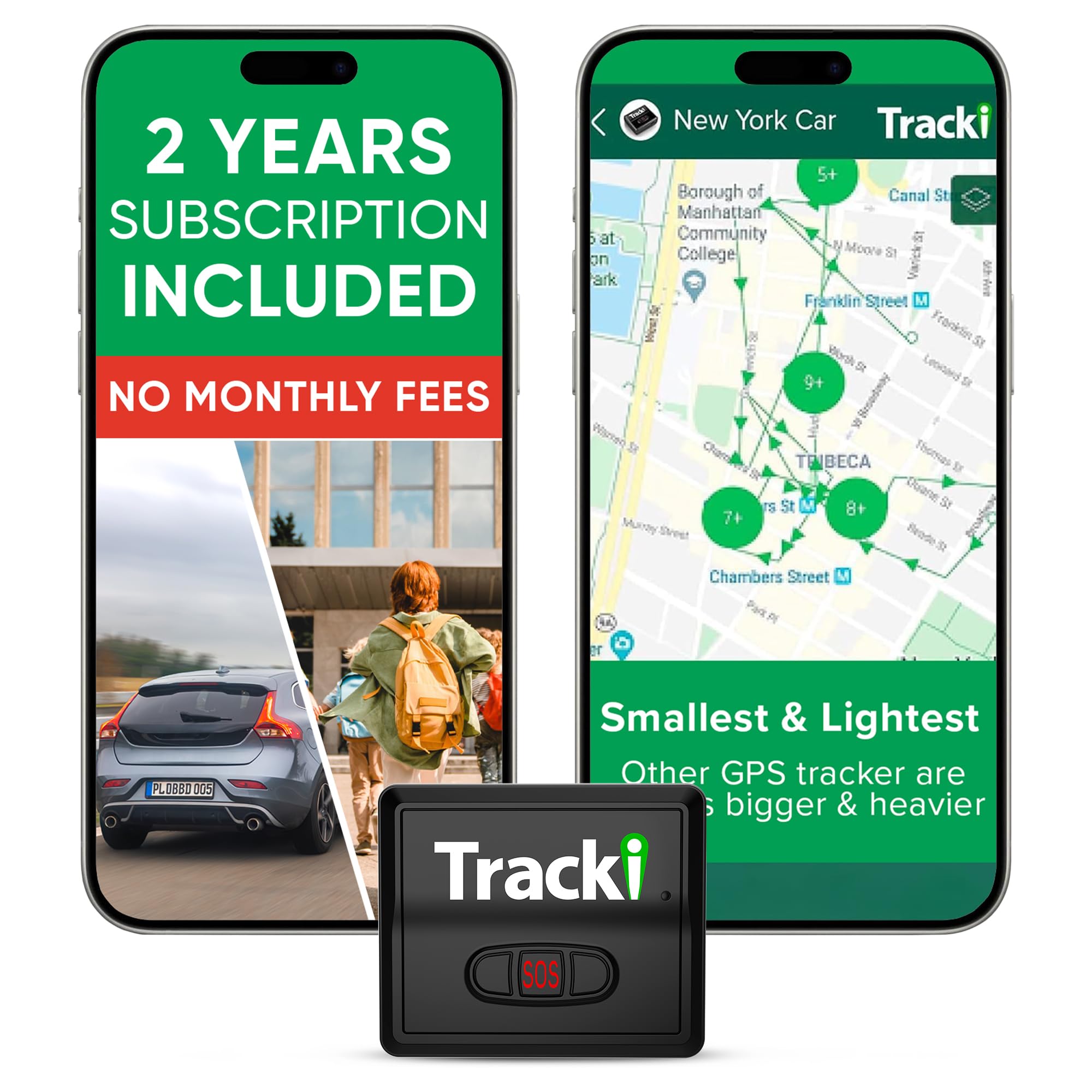Tracki GPS Tracker for Vehicles, Car, Kids. Subscription Needed. US-Made Tech. 4G LTE GPS Tracking Device. Unlimited Distance, U