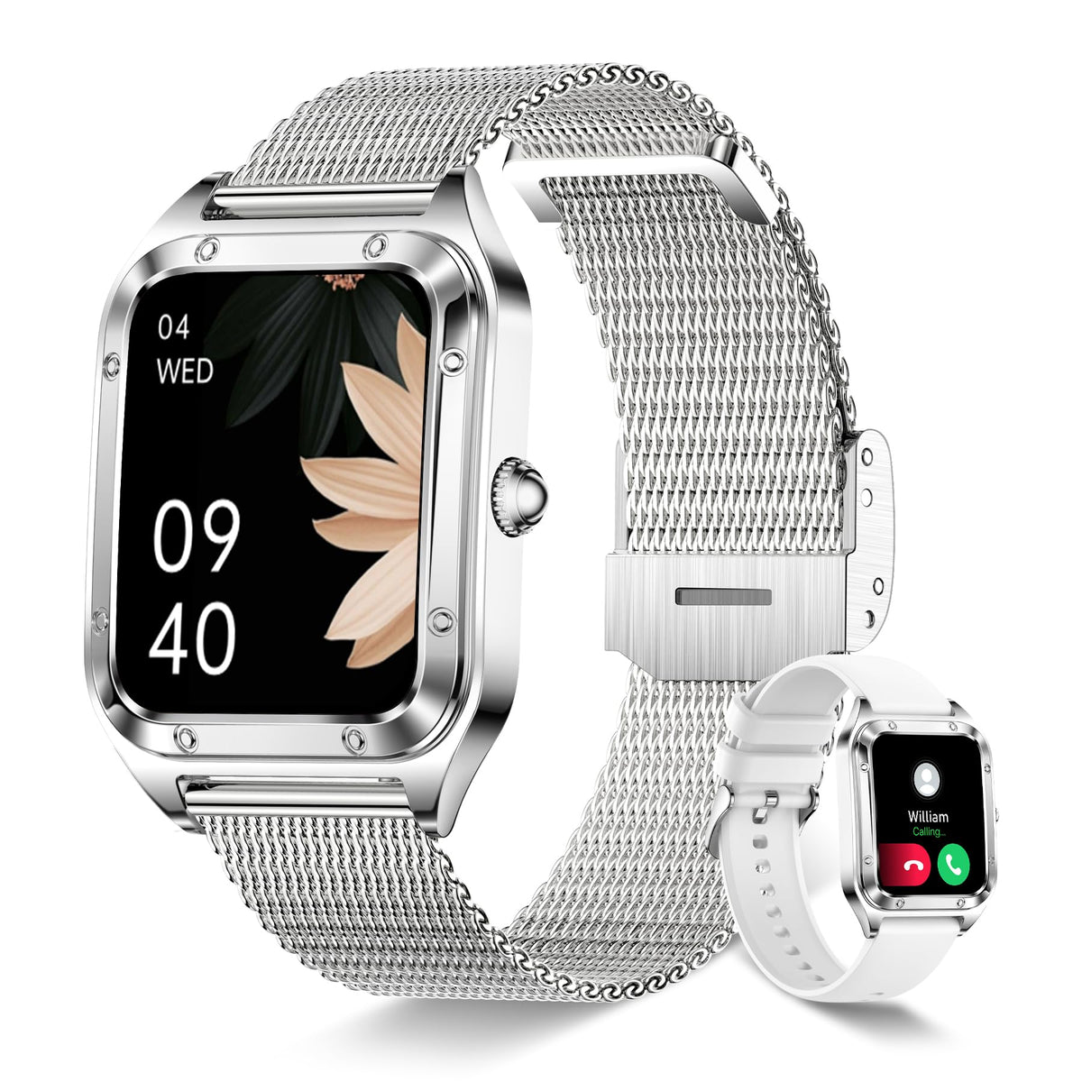 Smart Watch For Women(Call Answer/Dial), 1.6'' Touch Screen Smartwatch For Android Iphone Compatible, Waterproof Fitness Tracker