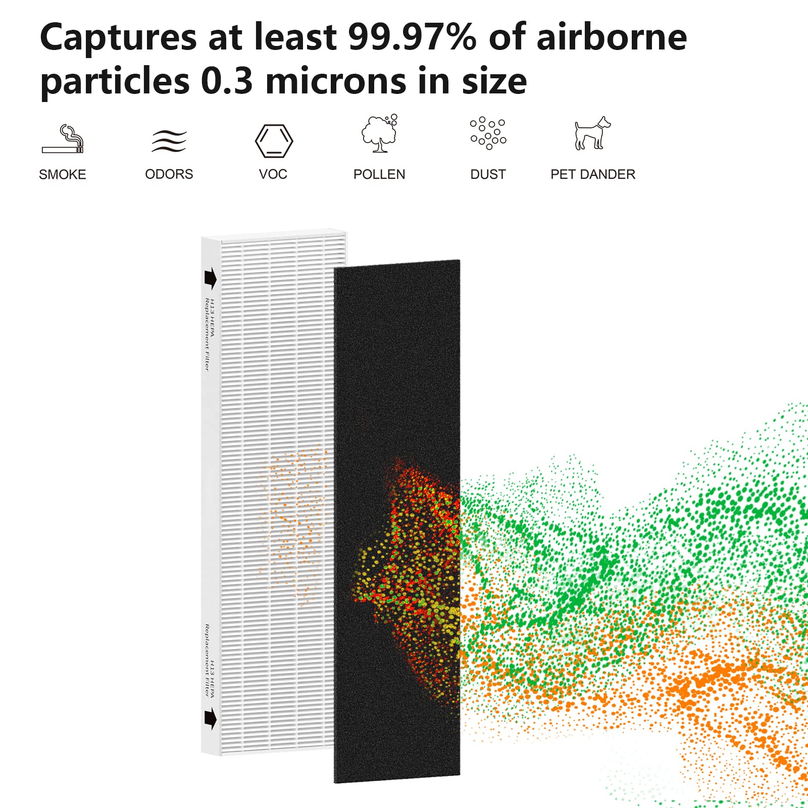 Cfkreya Replacement Hepa Filter, Compatible With Fellows Air Puri Fier Aeramax 90, Aeramax 100, 2 H13 True Hepa Filter With 6 Ex