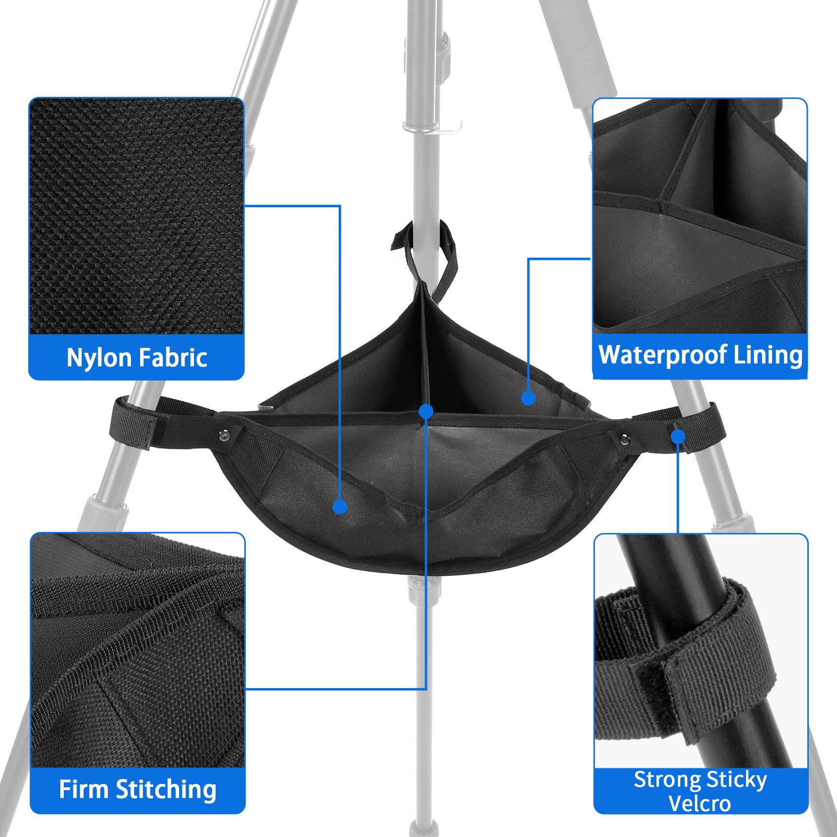 Selens Tripod Weight Bag Black Durable Tripod Stone Bag Universal Light Stand Sand Bag For Stabilizing Photography Accessory