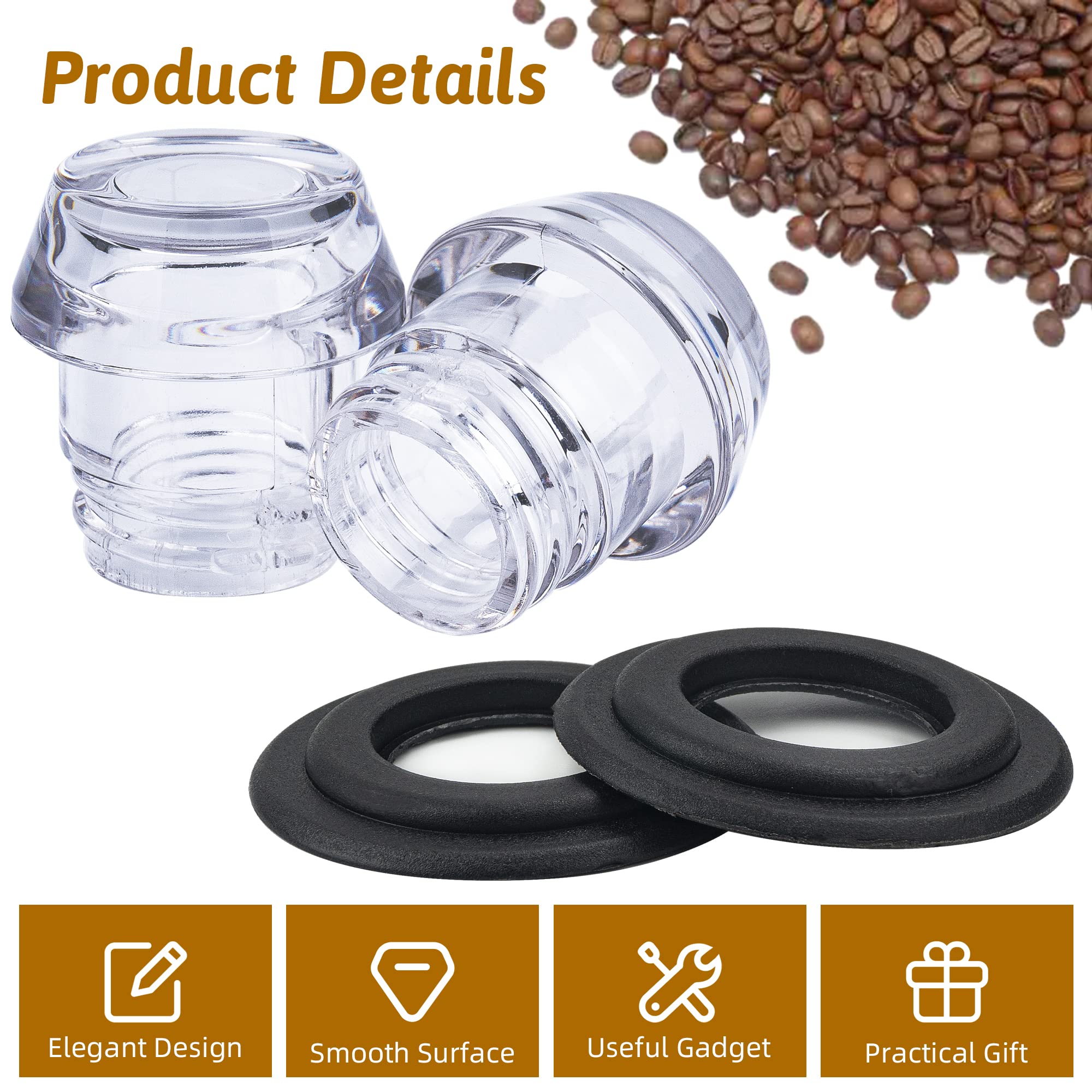 Omoojee Coffee Percolators Knob Top And Washer Ring, 2 Sets Camping Coffee Pot Top Replacement Parts, Compatible With Farberware