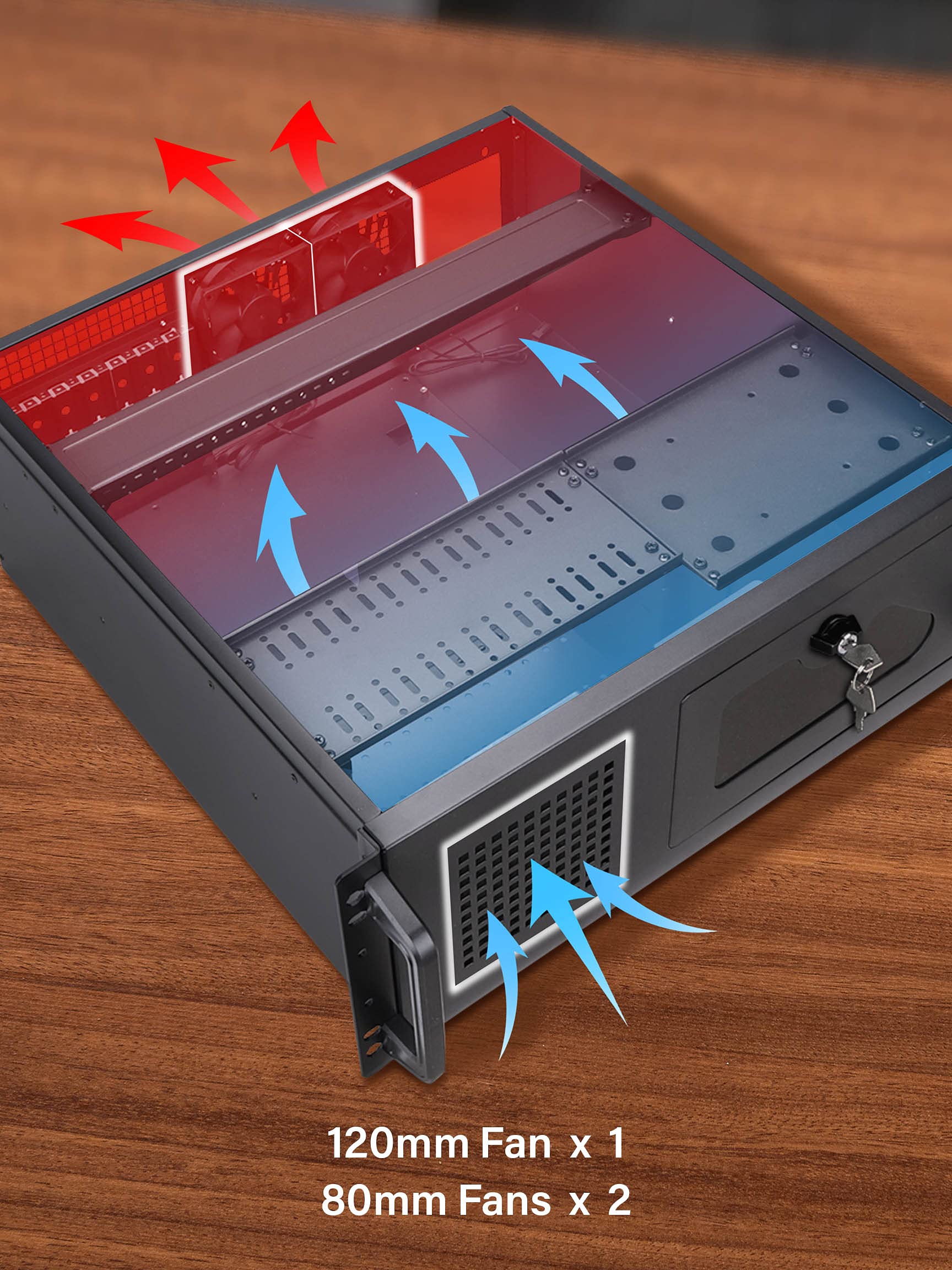 Rosewill 4U Server Chassis Rackmount Case | 7 3.5 Bays, 2 5.25 Devices| Atx, Ceb Compatible | 1 120Mm Pwm Fan, 2 80Mm Pwm Fans |
