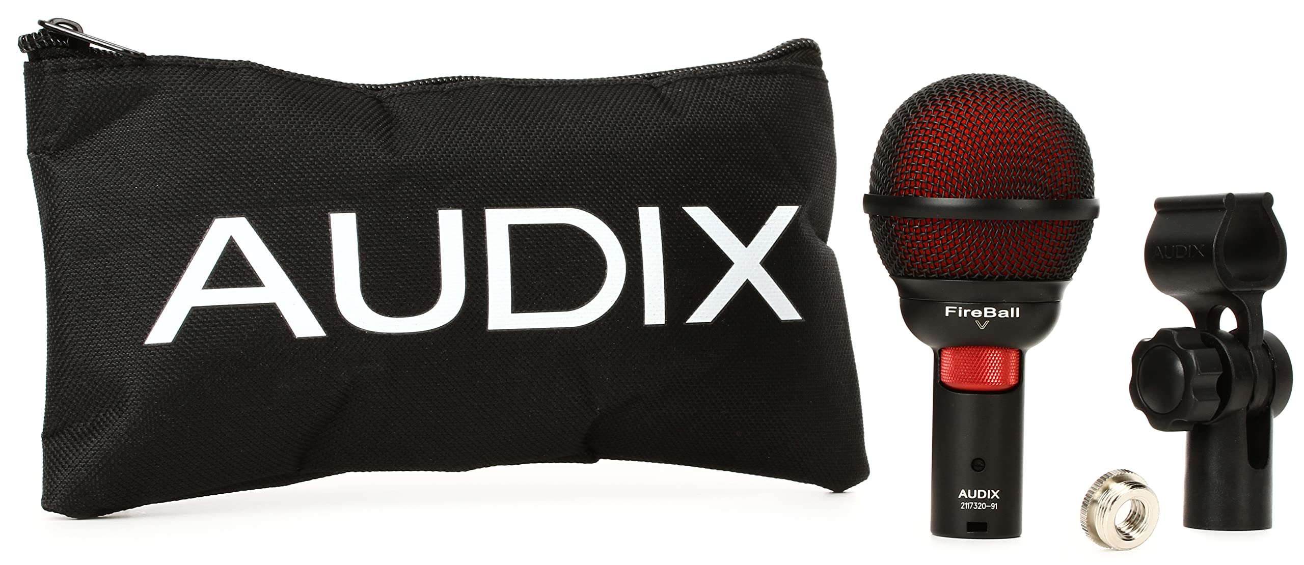 Audix Fireball V Beatbox/Harmonica Microphone With Volume Control   Black/Red