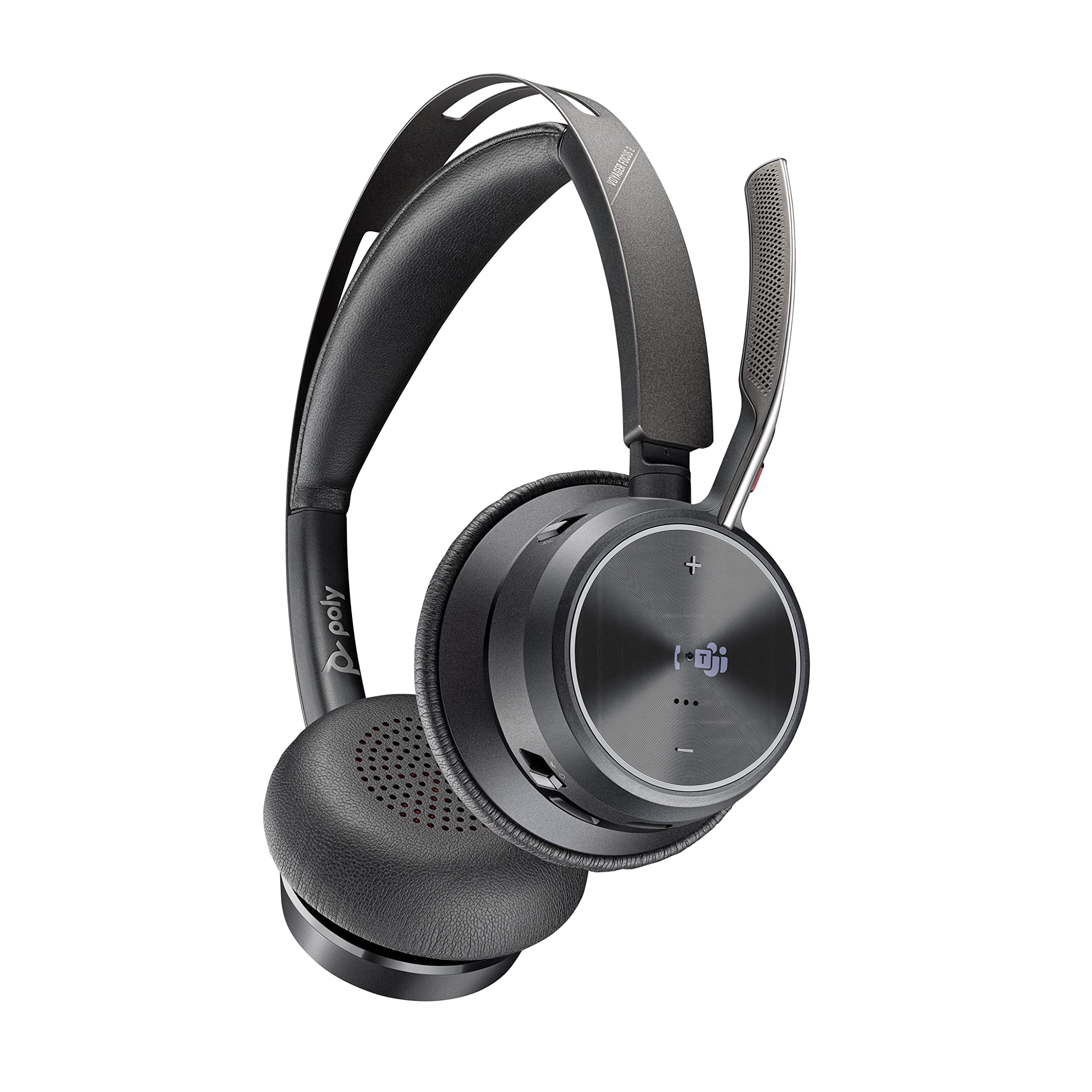 Poly  Voyager Focus 2 UC USBA Headset (Plantronics)  Bluetooth DualEar (Stereo) Headset with Boom Mic  USBA PC/Mac Compati