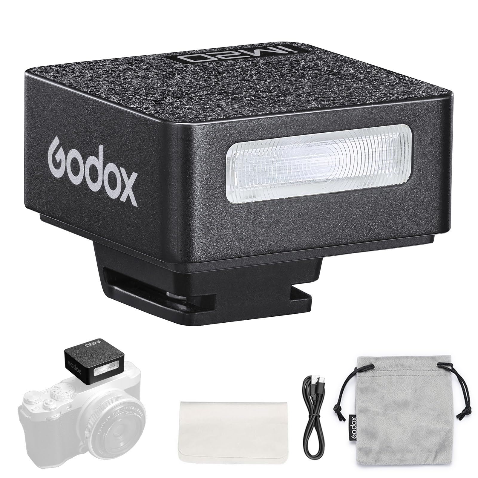 Godox iM20 Mini Flash, USB C Charging Built-in Battery with 5 Levels Flash Power for Canon/Sony/Fujifilm/Nikon/Panasonic/Olympus