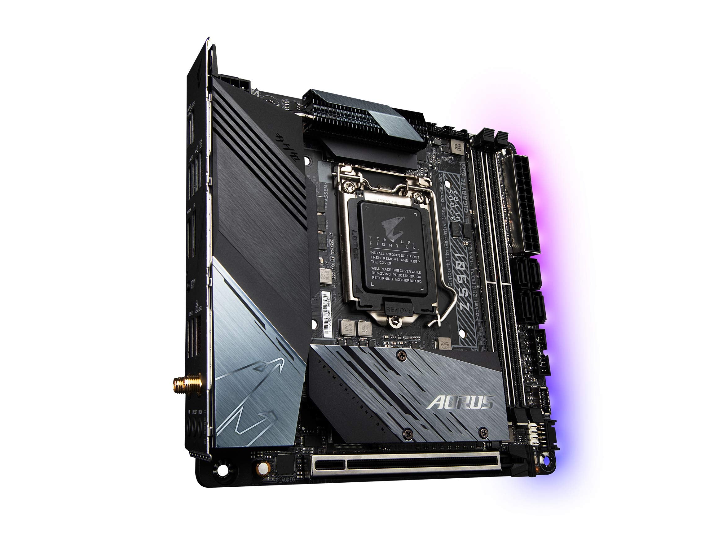 Gigabyte Z590I Aorus Ultra (Lga 1200/Intel Z590/Mini Itx/Dual M.2/Pcie 4.0/Usb 3.2 Gen2X2 Type C/Intel Wifi 6/Intel I225V 2.5Gbe