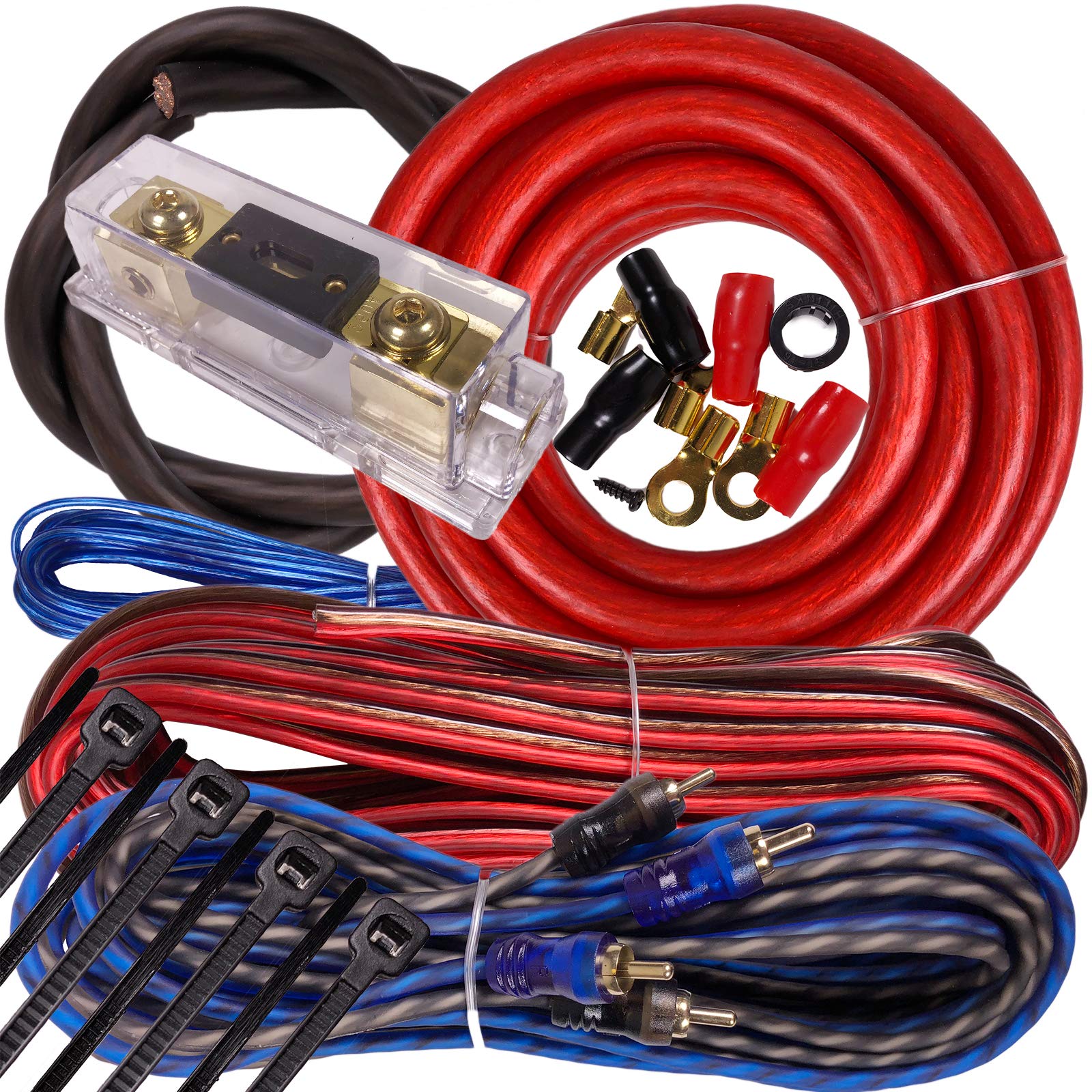 Gravity Bgr Kit4 R Pk2 3000W Complete 3000W 4 Gauge Amplifier Installation Wiring Kit Amp Pk2 4 Ga For Installer And Diy Hobbyis